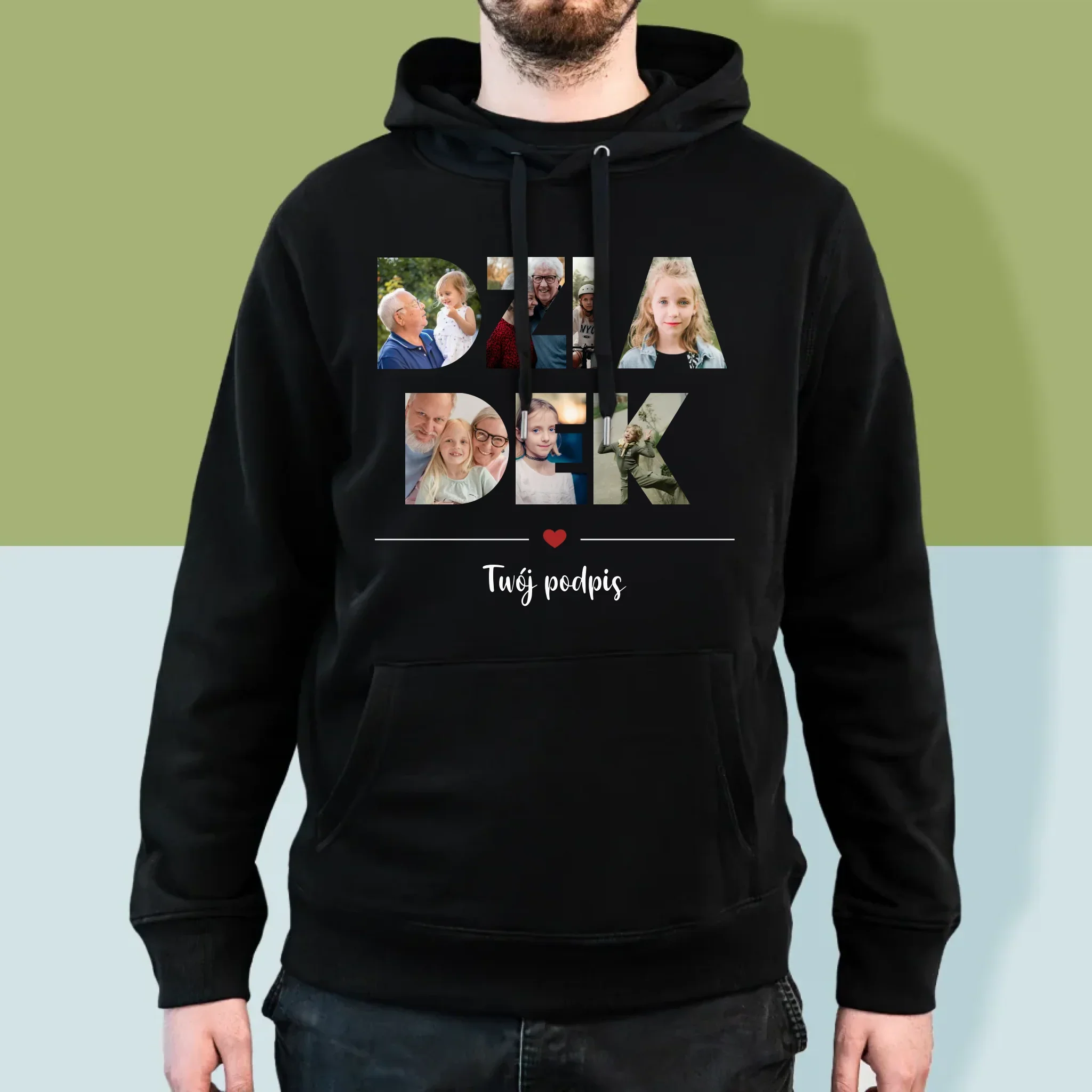 Słowo Ze Zdjęć: Dziadek - Bluza Męska z Kapturem - Image 4