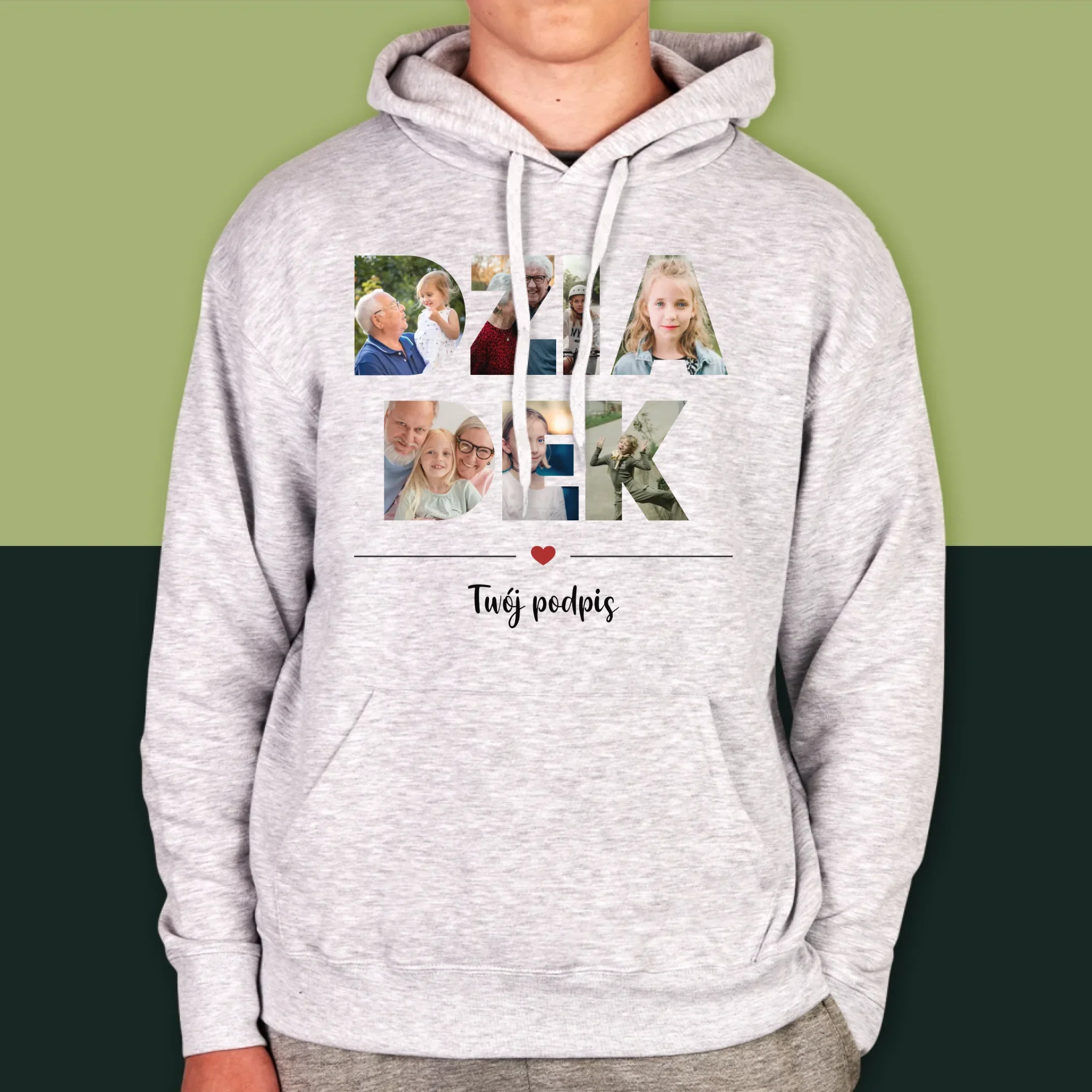 Słowo Ze Zdjęć: Dziadek - Bluza Męska z Kapturem - Image 5