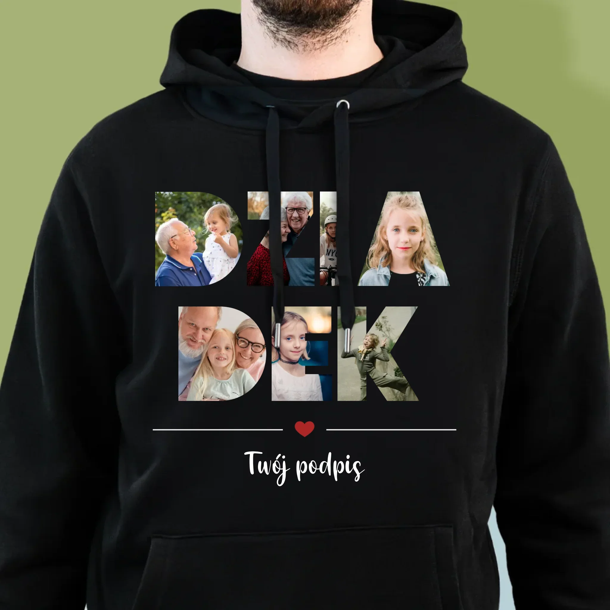 Słowo Ze Zdjęć: Dziadek - Bluza Męska z Kapturem - Image 6