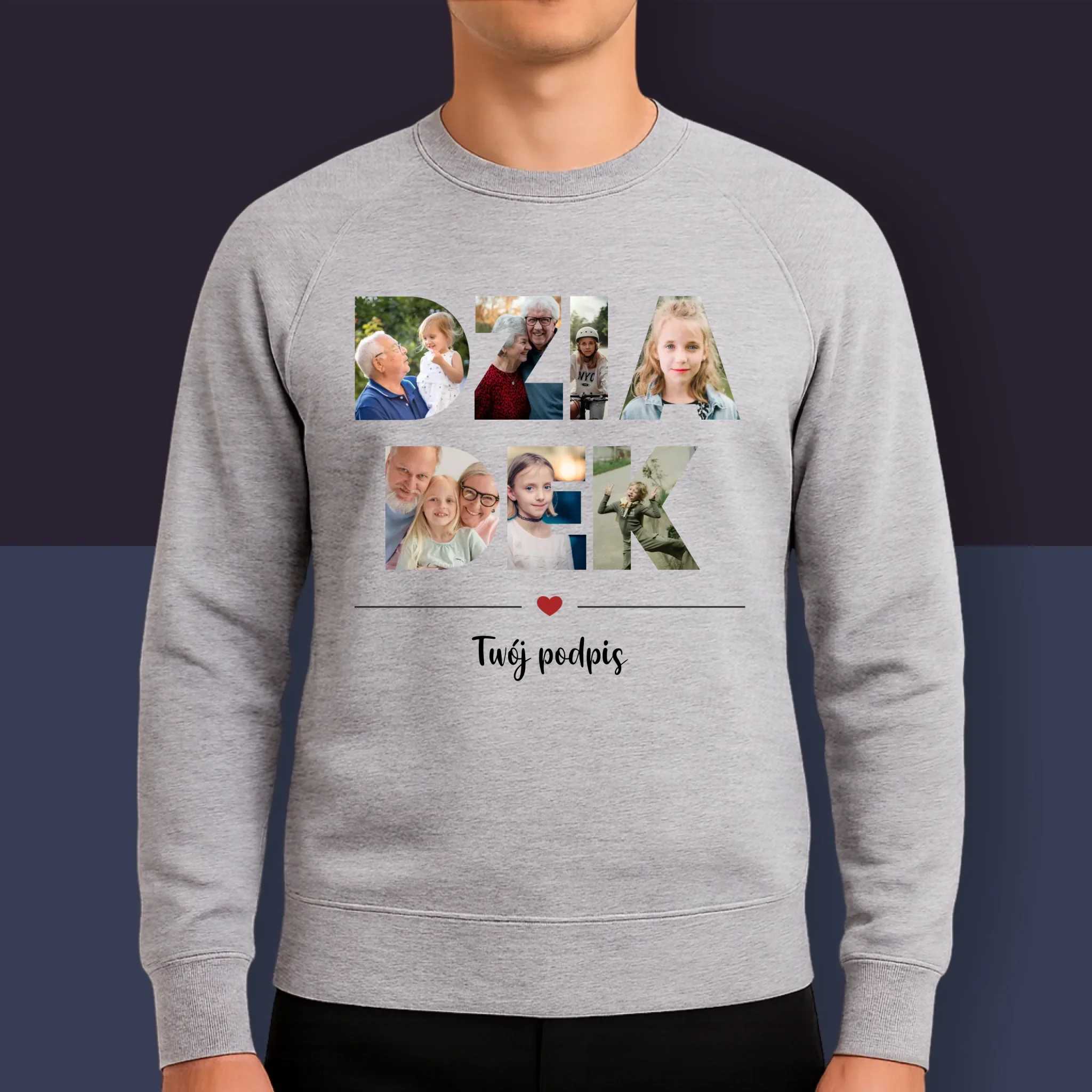 Słowo Ze Zdjęć: Dziadek - Bluza Męska z Kapturem - Image 9