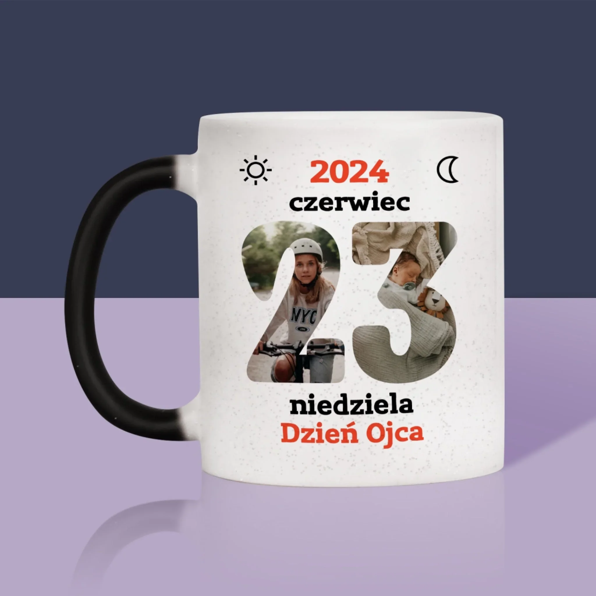 Słowo Ze Zdjęć: Dzień Ojca Kartka Z Kalendarza - Kubek z Nadrukiem - Image 12