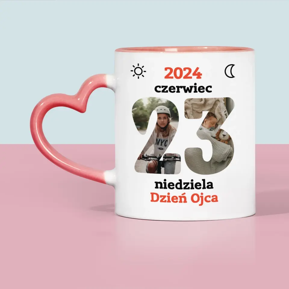 Słowo Ze Zdjęć: Dzień Ojca Kartka Z Kalendarza - Kubek z Nadrukiem - Image 5
