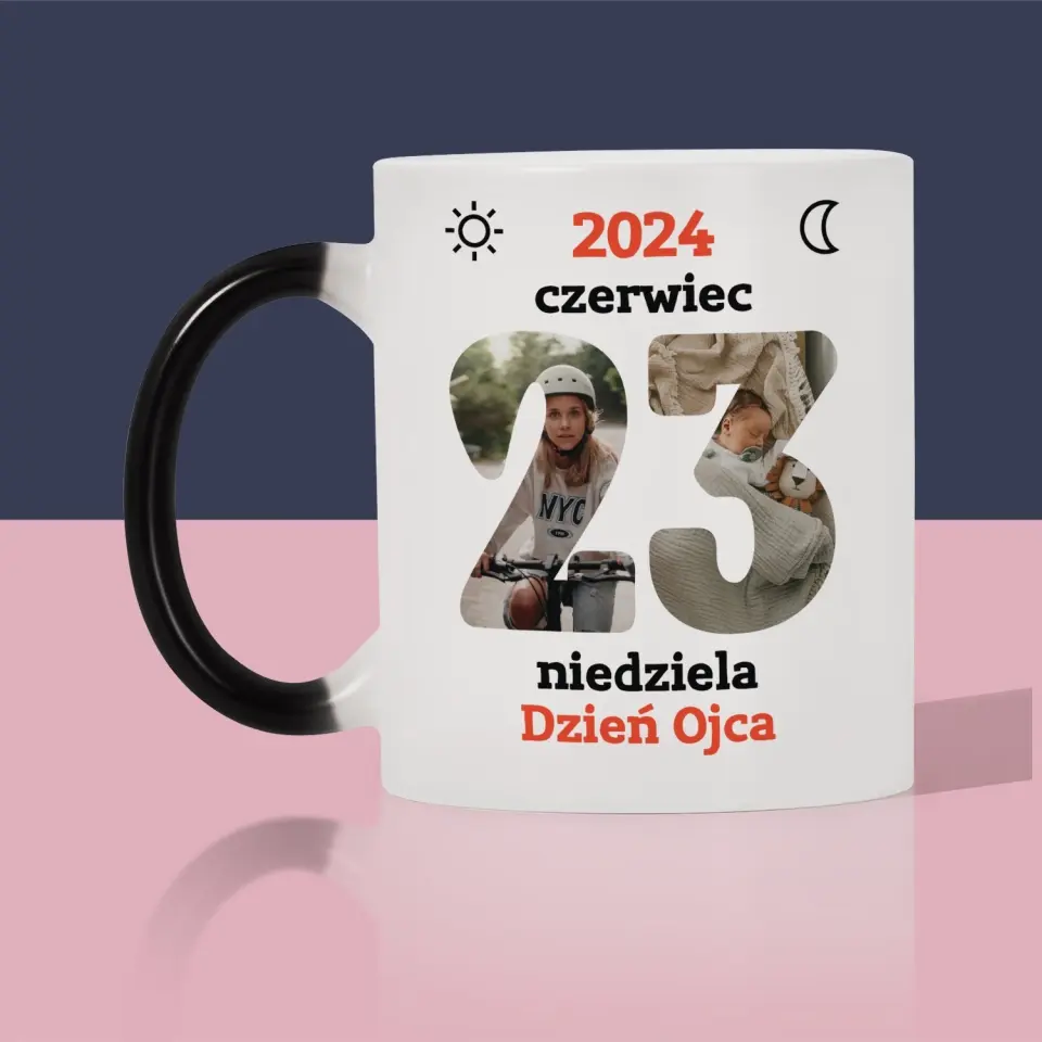 Słowo Ze Zdjęć: Dzień Ojca Kartka Z Kalendarza - Kubek z Nadrukiem - Image 7