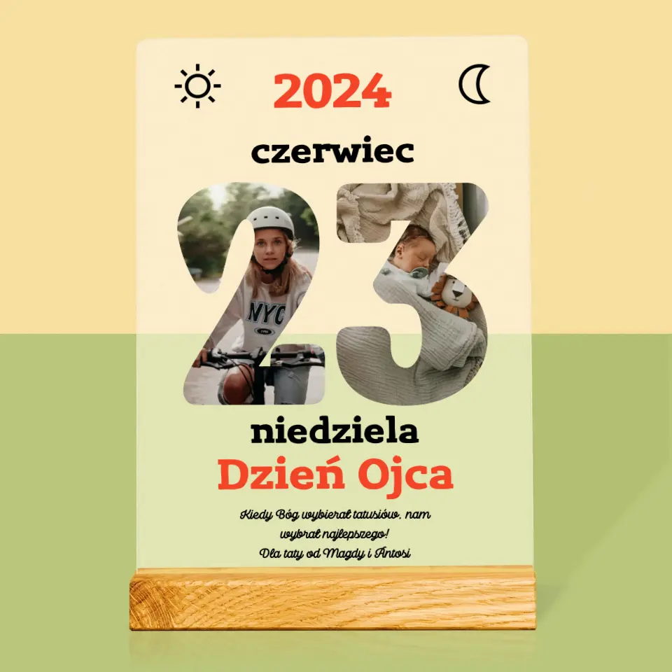 Słowo Ze Zdjęć: Dzień Ojca Kartka Z Kalendarza - Wydruk Na Szkle Akrylowym - Image 3