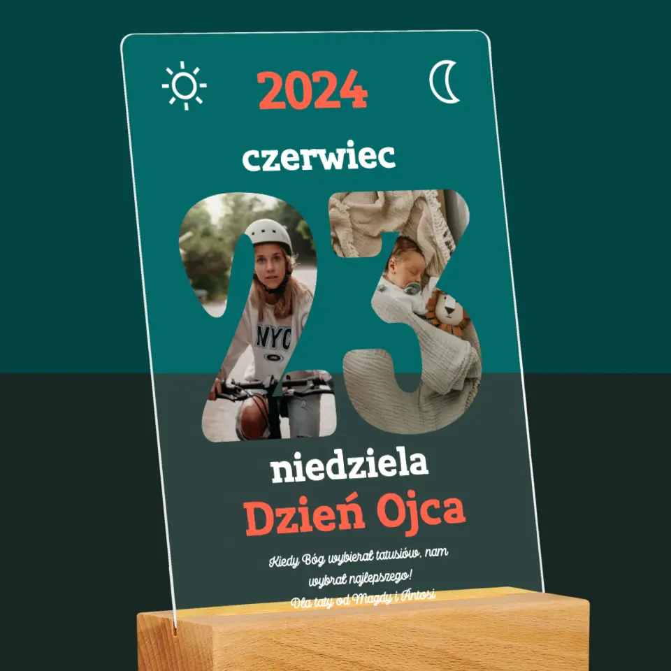 Słowo Ze Zdjęć: Dzień Ojca Kartka Z Kalendarza - Wydruk Na Szkle Akrylowym - Image 6
