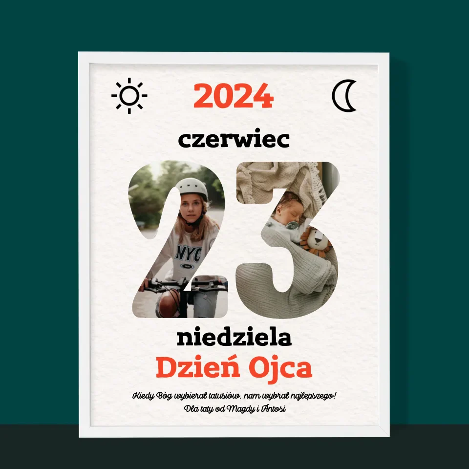 Słowo Ze Zdjęć: Dzień Ojca Kartka Z Kalendarza - Wydruk Obramowany - Image 10