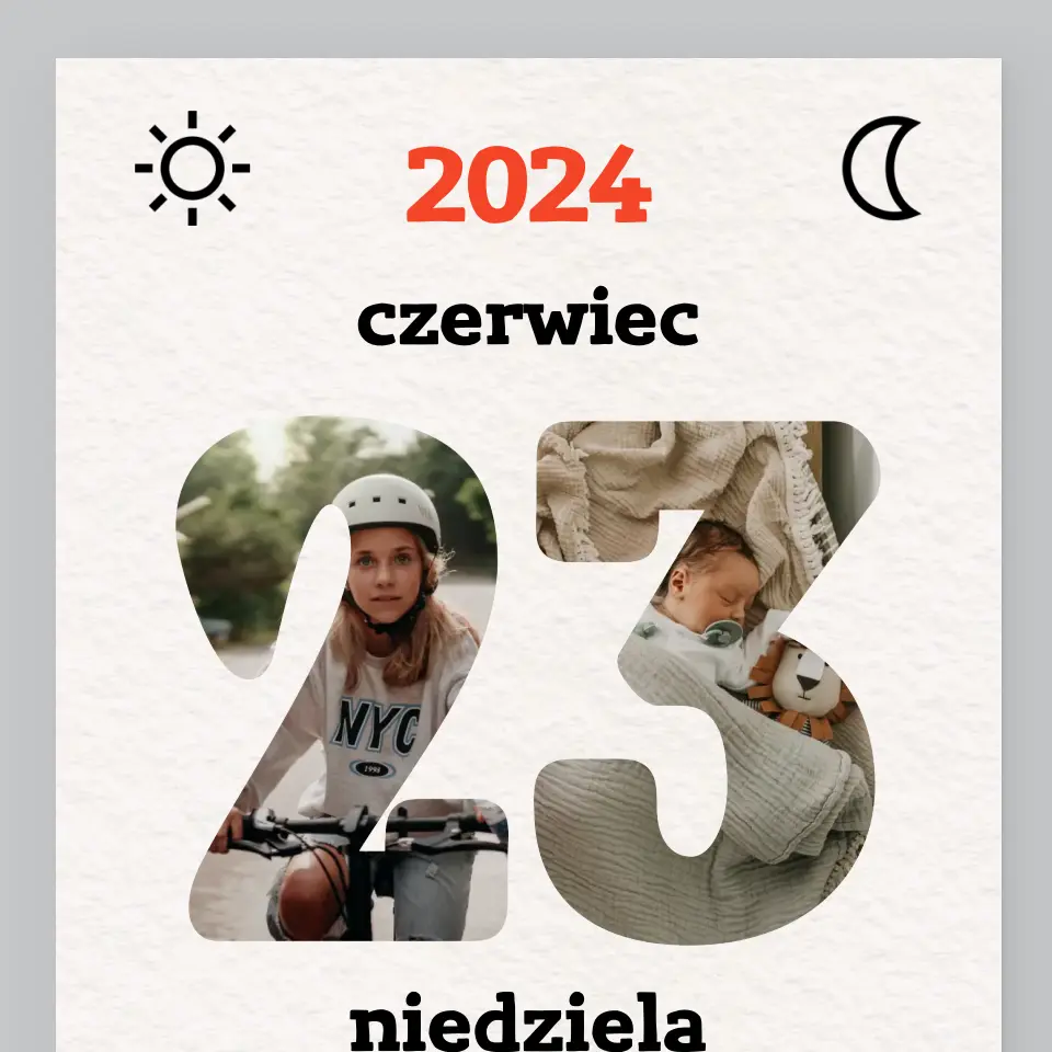 Słowo Ze Zdjęć: Dzień Ojca Kartka Z Kalendarza - Wydruk Obramowany - Image 2