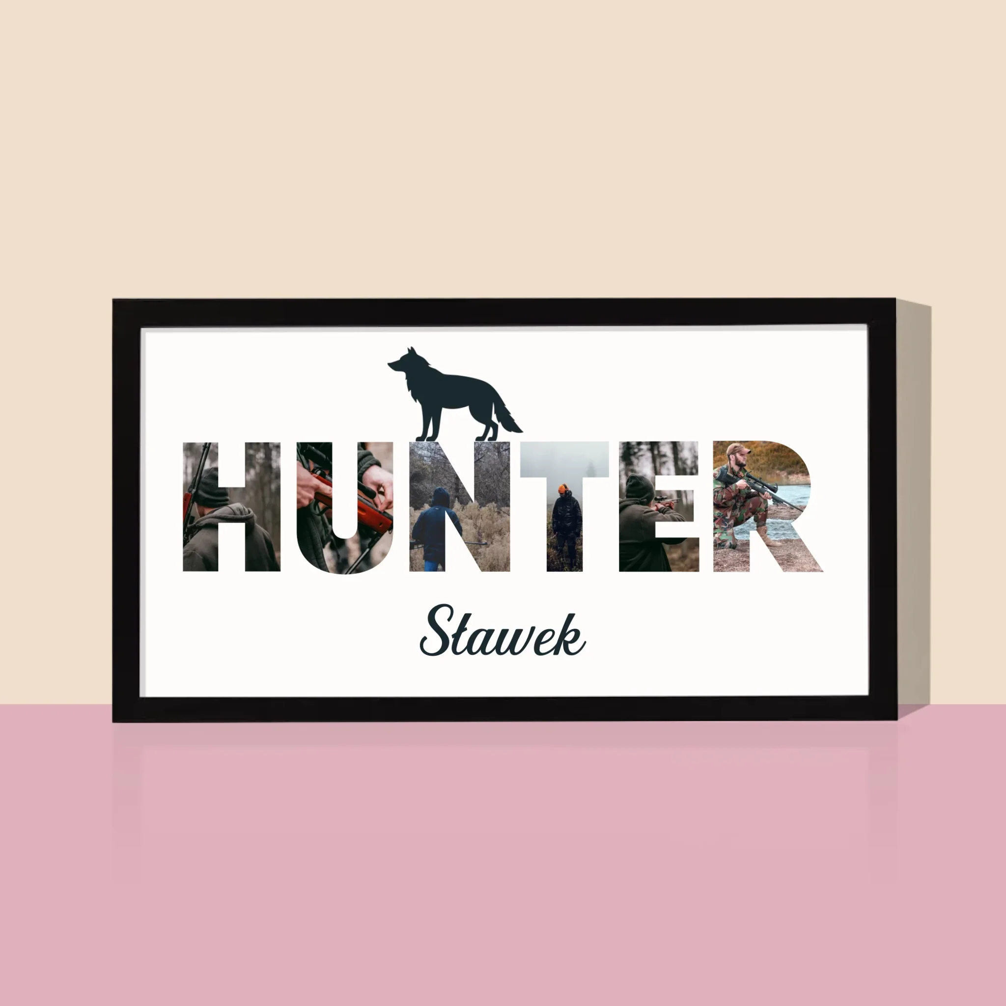 Słowo Ze Zdjęć: Hunter - Wydruk Obramowany 20X40