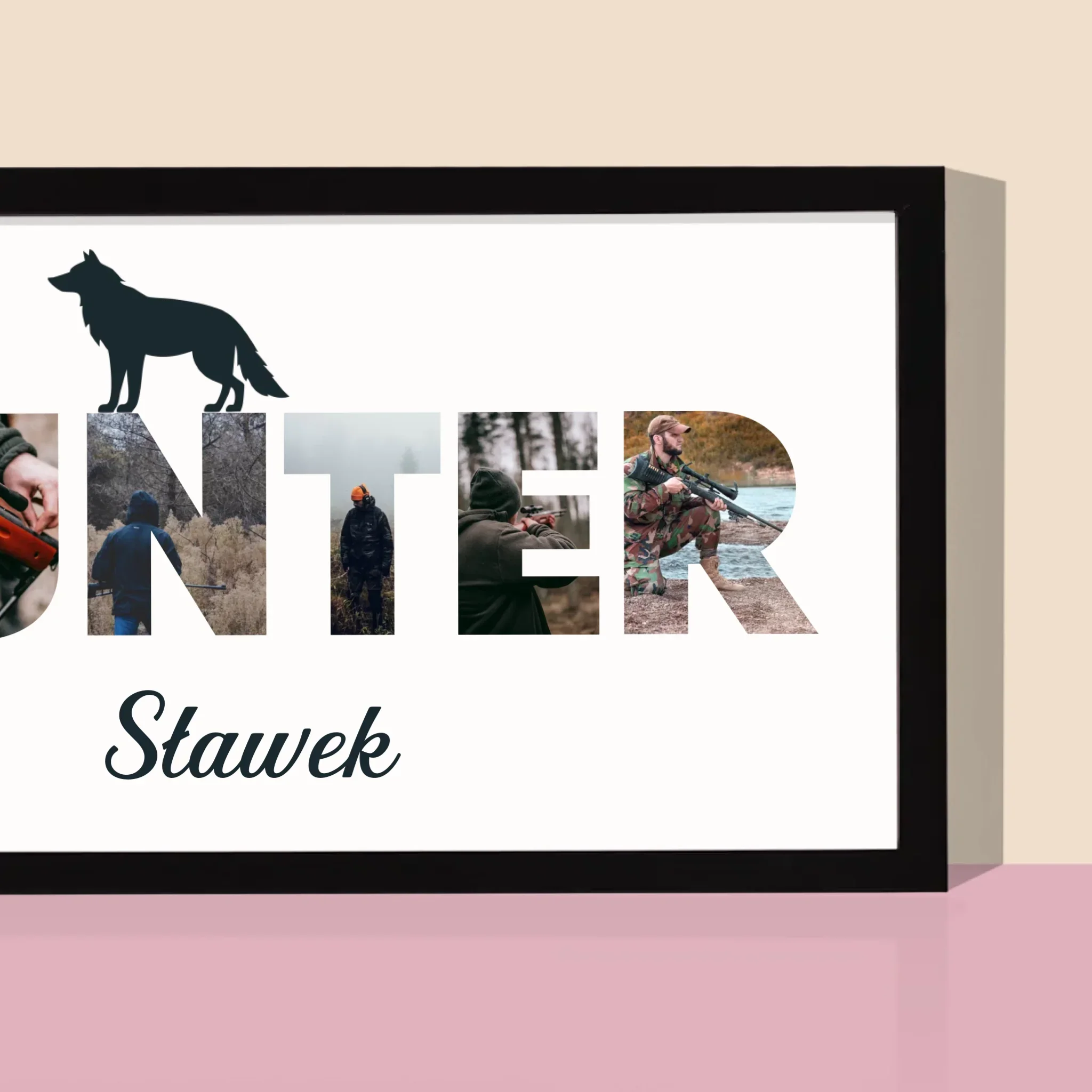 Słowo Ze Zdjęć: Hunter - Wydruk Obramowany 20X40 - Image 2