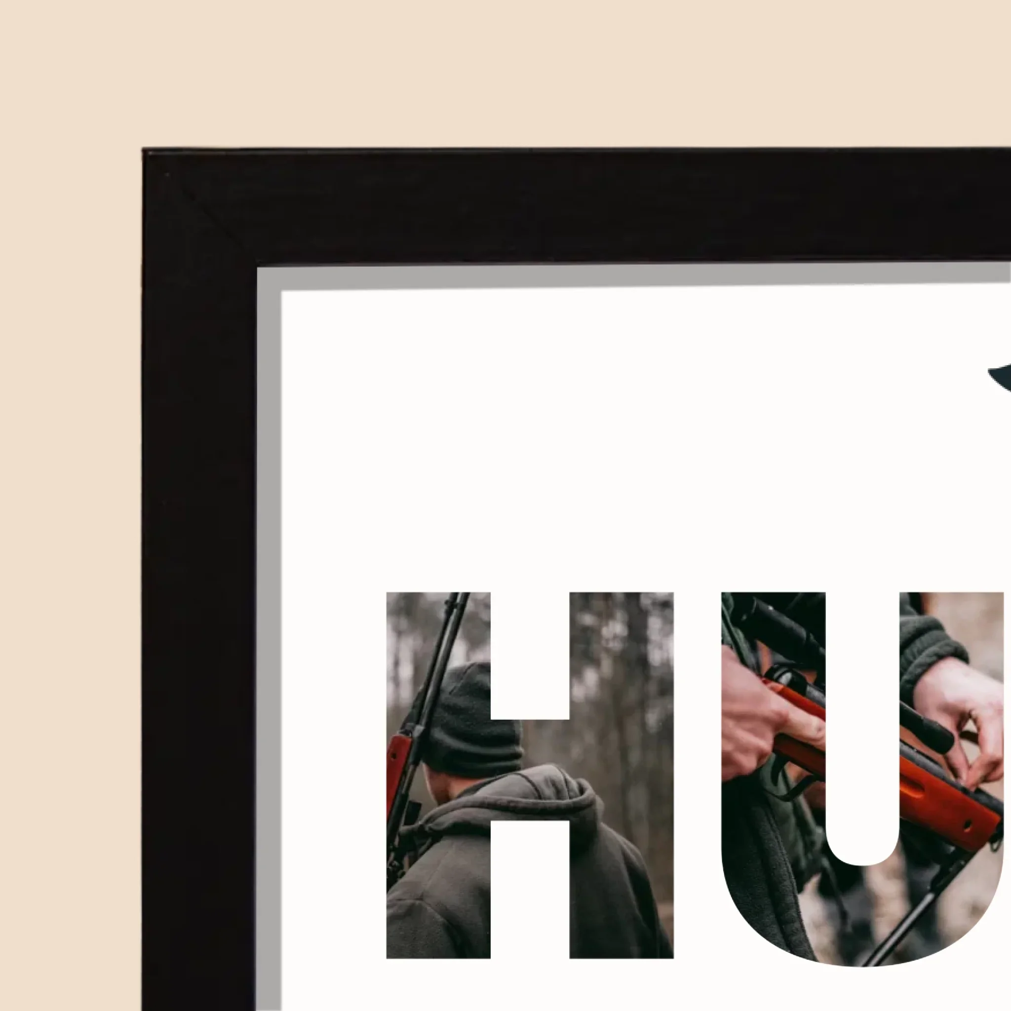 Słowo Ze Zdjęć: Hunter - Wydruk Obramowany 20X40 - Image 3