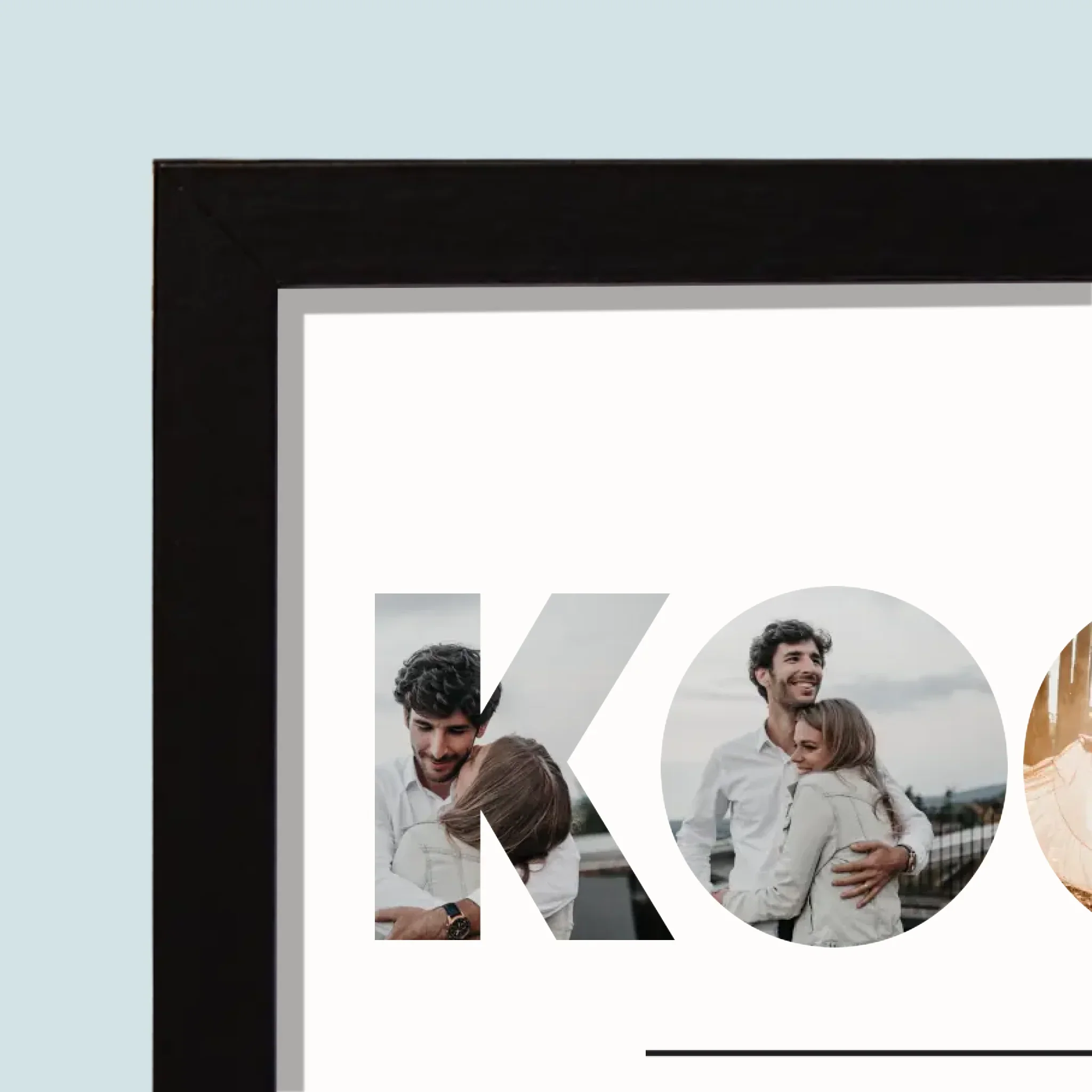 Słowo Ze Zdjęć: Kocham - Wydruk Obramowany 20x40 - Image 3