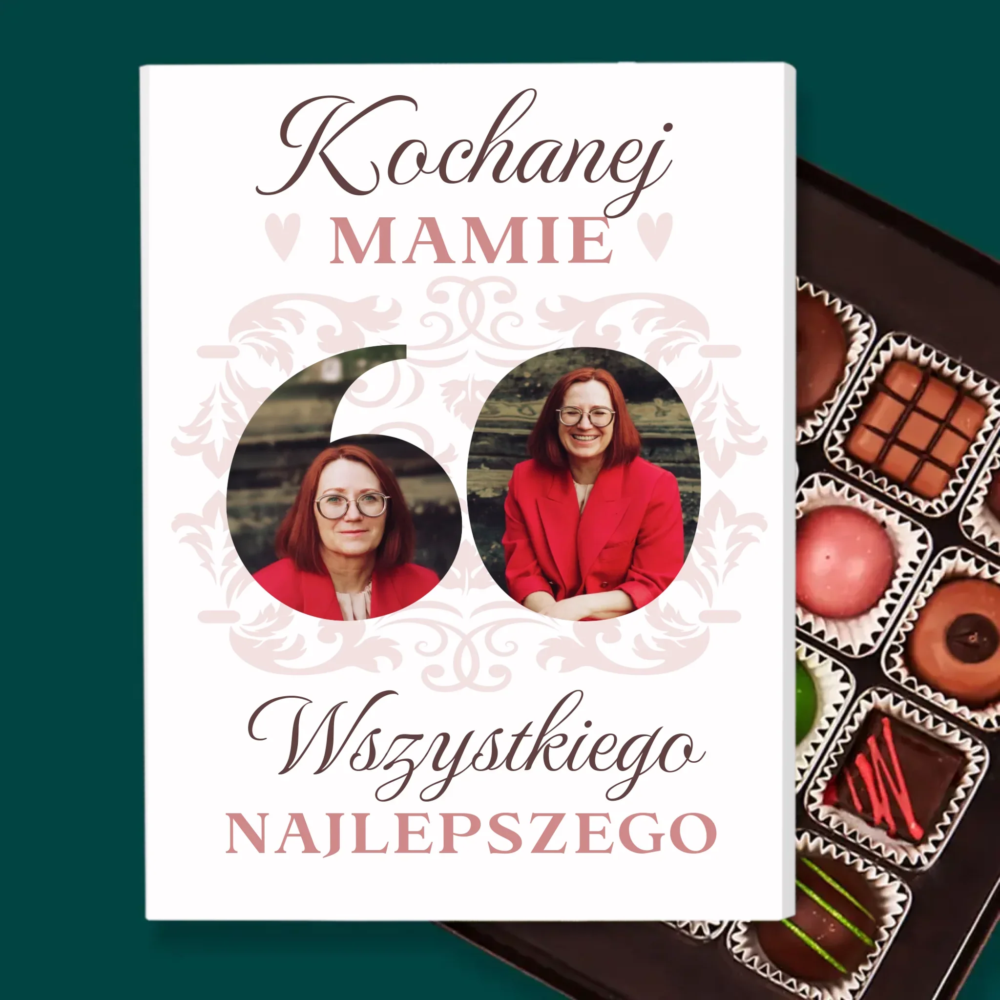 Słowo Ze Zdjęć: Kochanej Mamie z Okazji 60 Urodzin - Personalizowane Praliny - Image 2