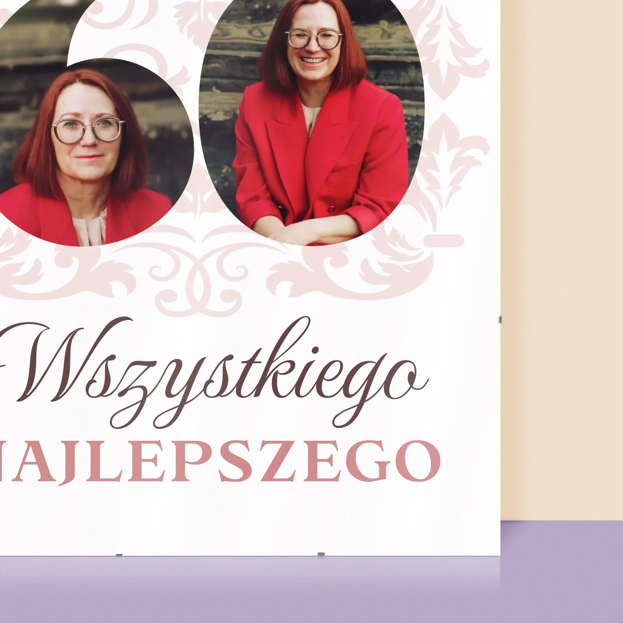 Słowo Ze Zdjęć: Kochanej Mamie z Okazji 60 Urodzin - Personalizowany Plakat - Image 2