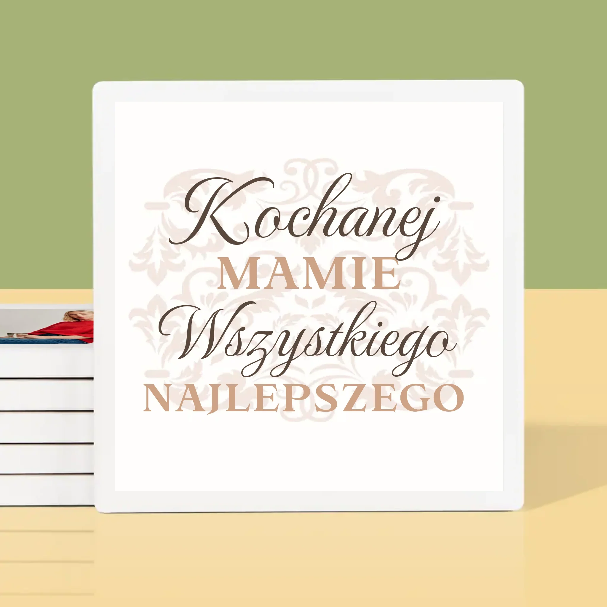 Słowo Ze Zdjęć: Kochanej Mamie z Okazji 60 Urodzin - Podkładki Pod Kubki - Image 2