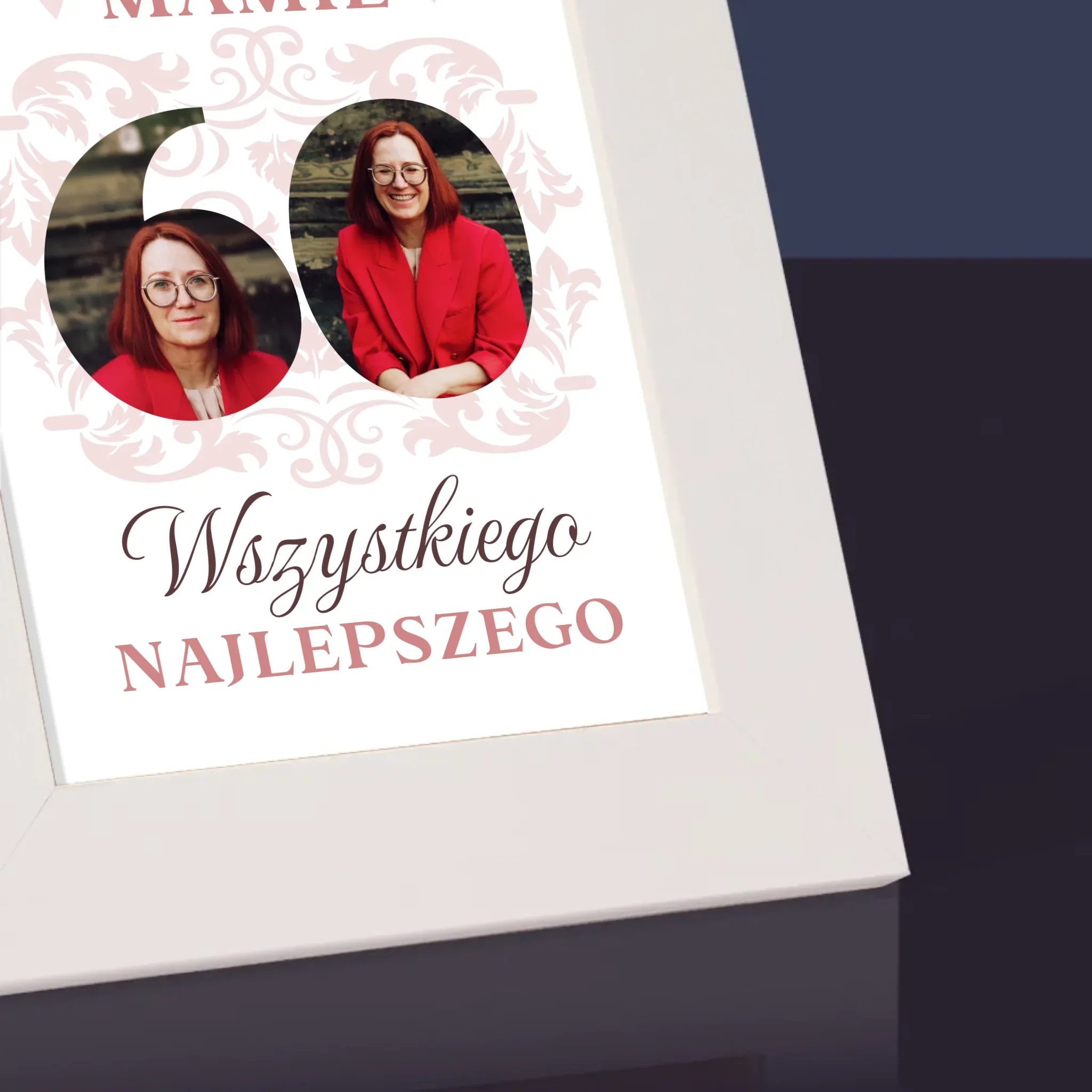 Słowo Ze Zdjęć: Kochanej Mamie z Okazji 60 Urodzin - Ramka Na Zdjęcie - Image 3
