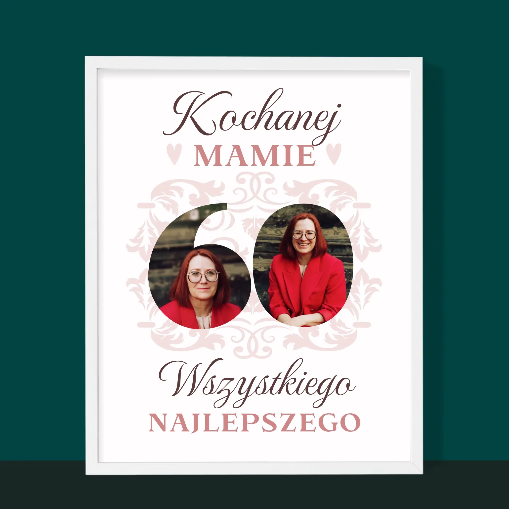 Słowo Ze Zdjęć: Kochanej Mamie z Okazji 60 Urodzin - Wydruk Obramowany - Image 6