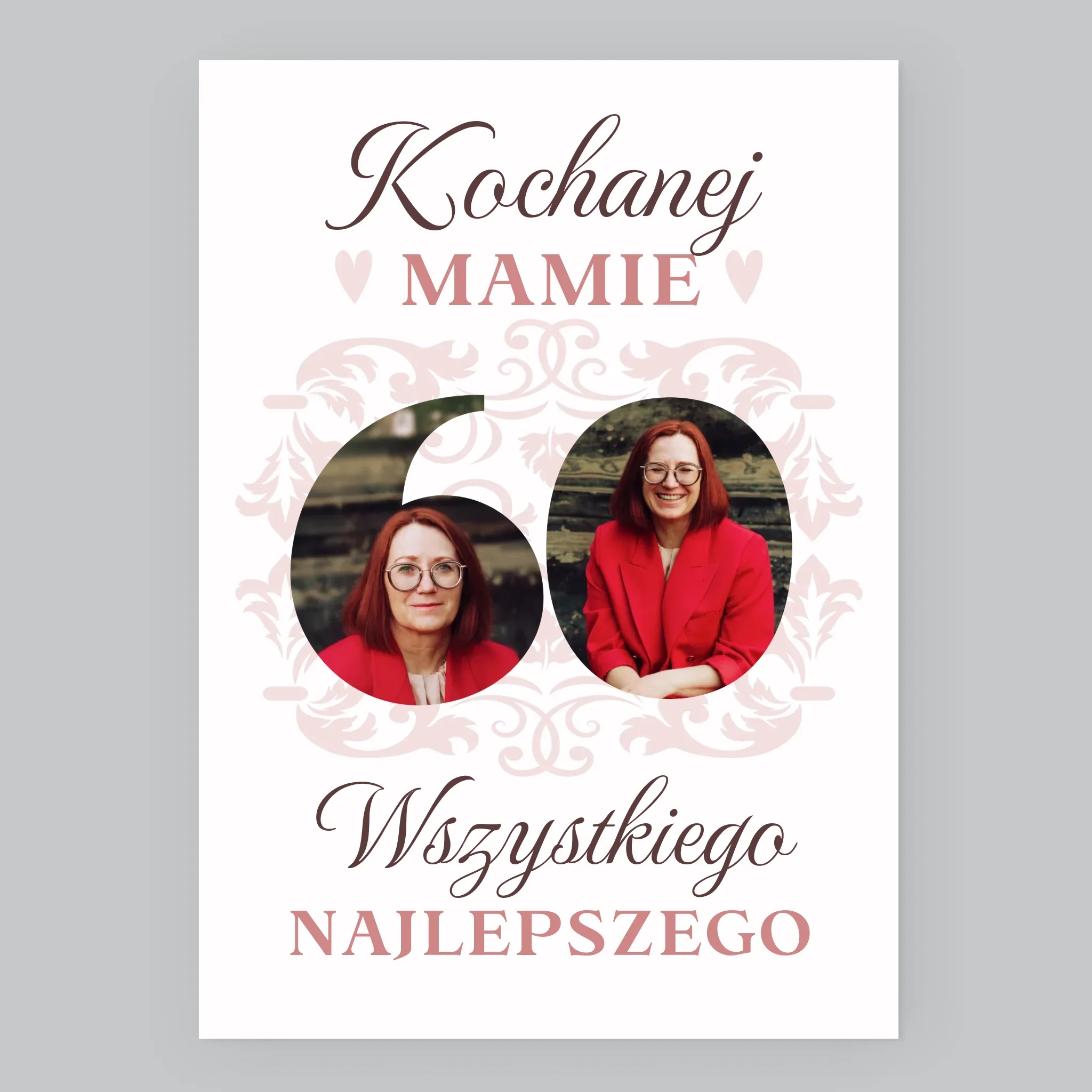 Słowo Ze Zdjęć: Kochanej Mamie z Okazji 60 Urodzin - Wydruk Obramowany - Image 8