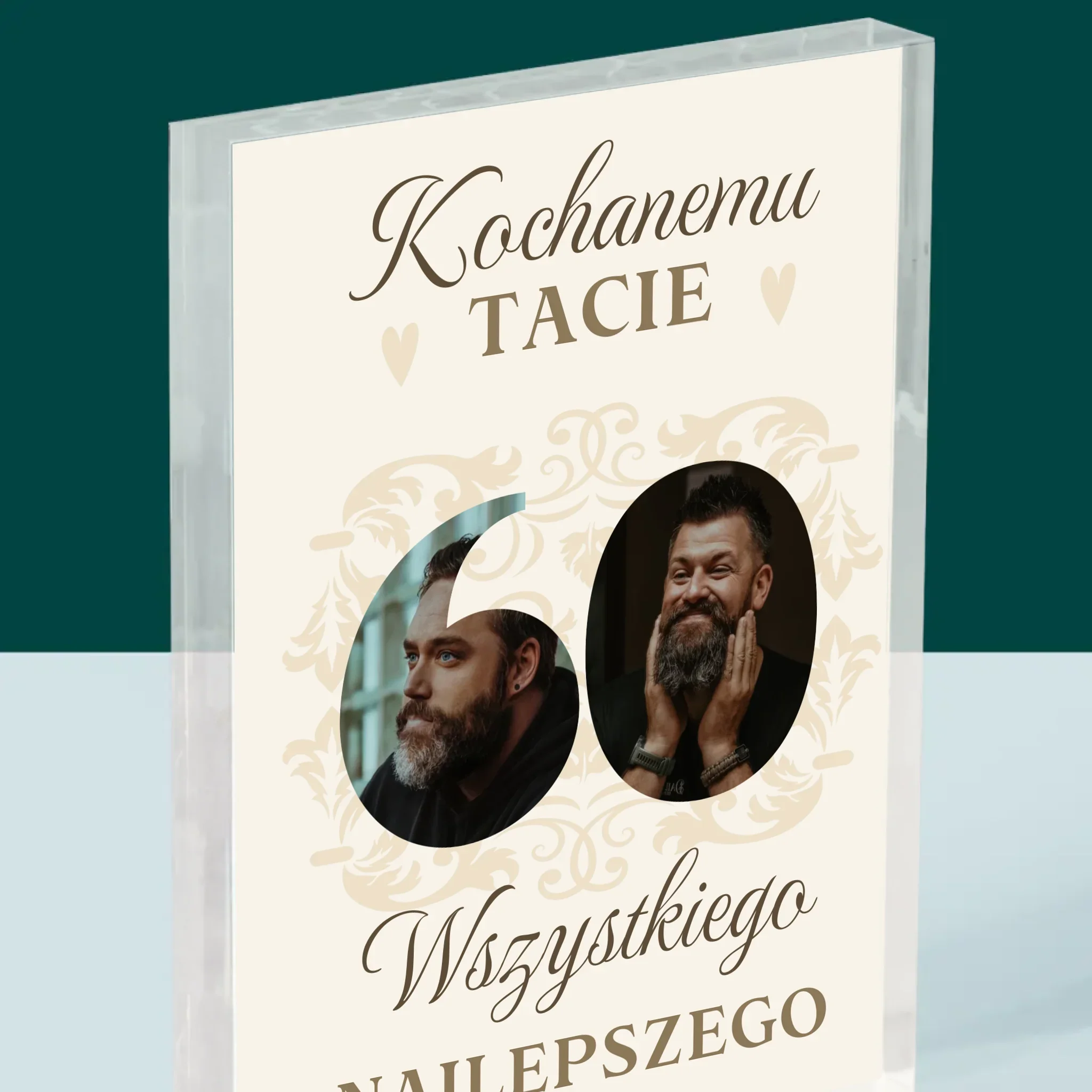 Słowo Ze Zdjęć: Kochanemu Tacie z Okazji 60 Urodzin - Blok Akrylowy z Nadrukiem - Image 2