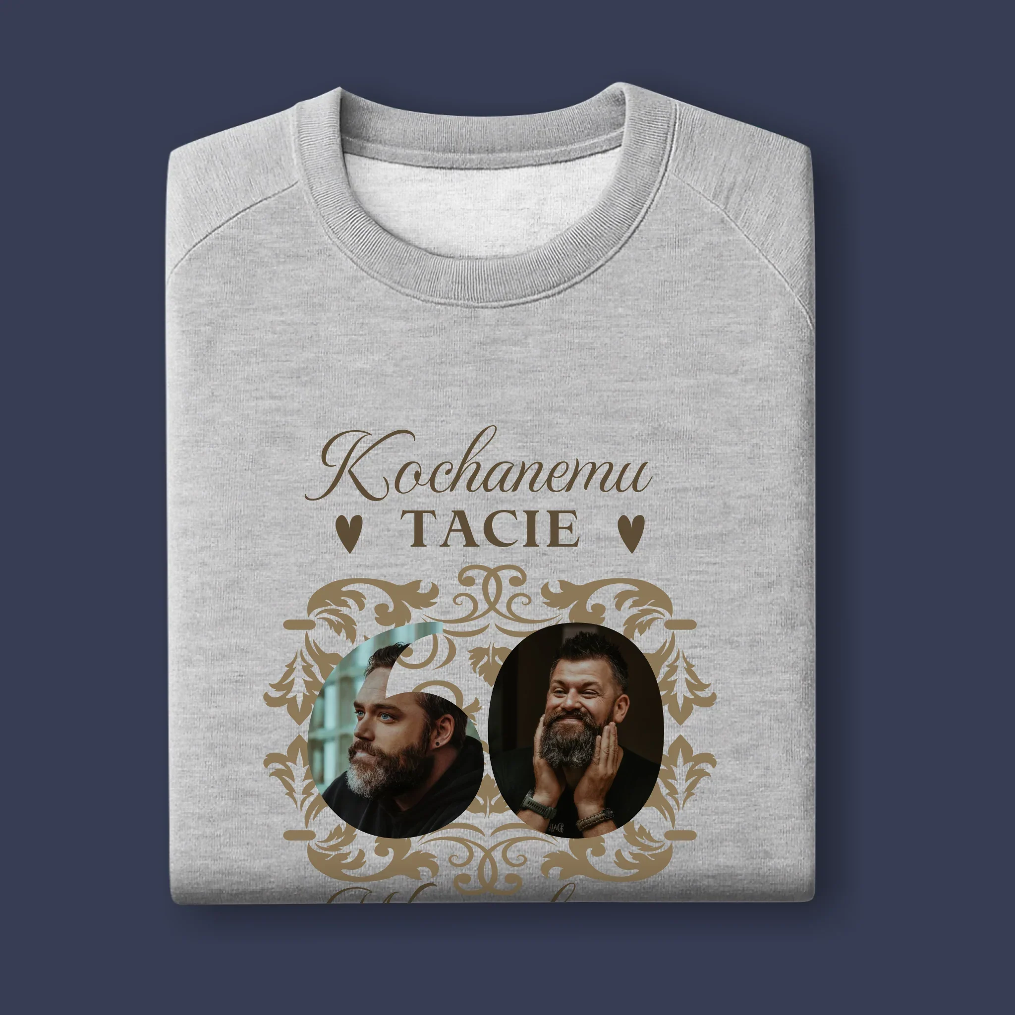 Słowo Ze Zdjęć: Kochanemu Tacie z Okazji 60 Urodzin - Bluza Męska z Kapturem - Image 11