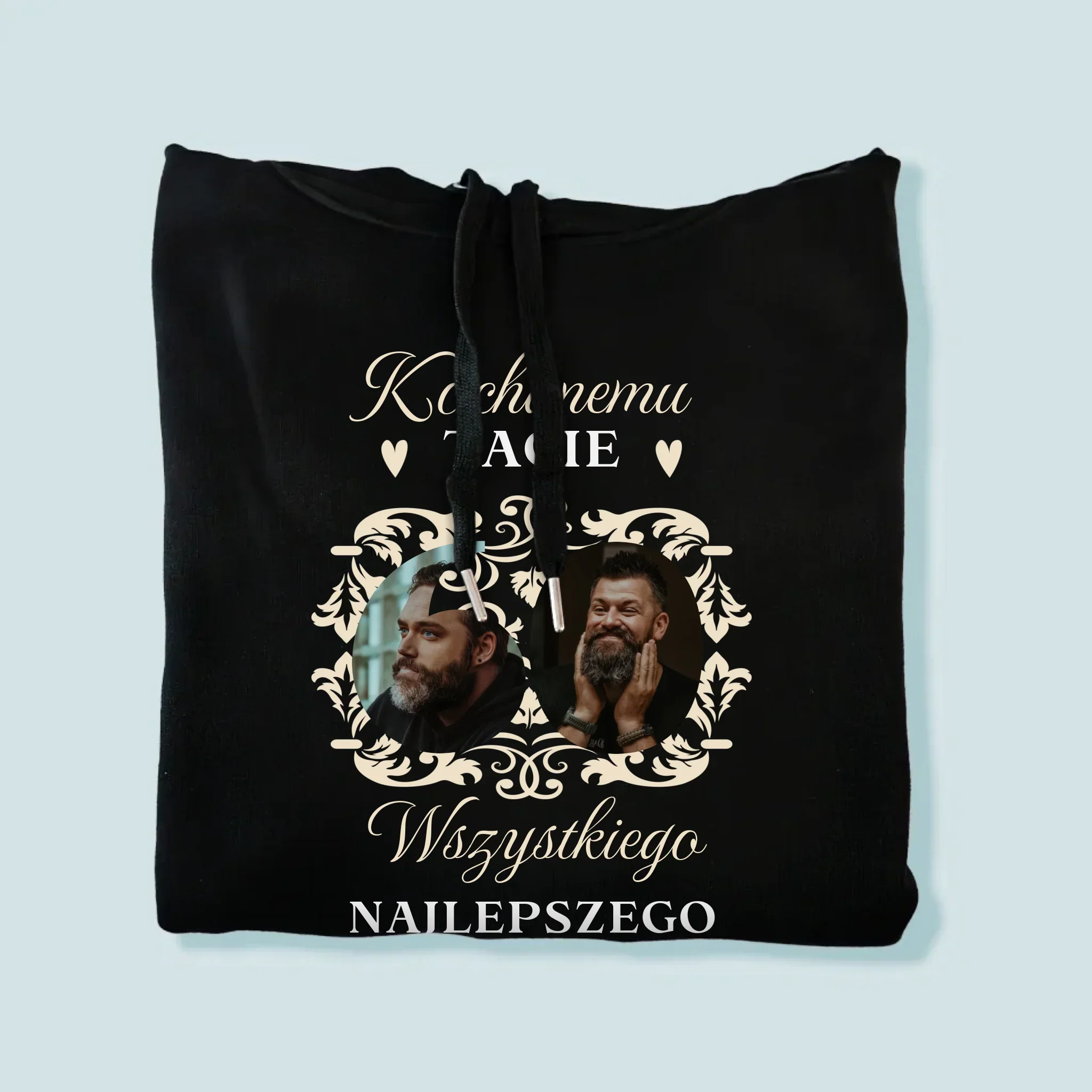Słowo Ze Zdjęć: Kochanemu Tacie z Okazji 60 Urodzin - Bluza Męska z Kapturem - Image 4