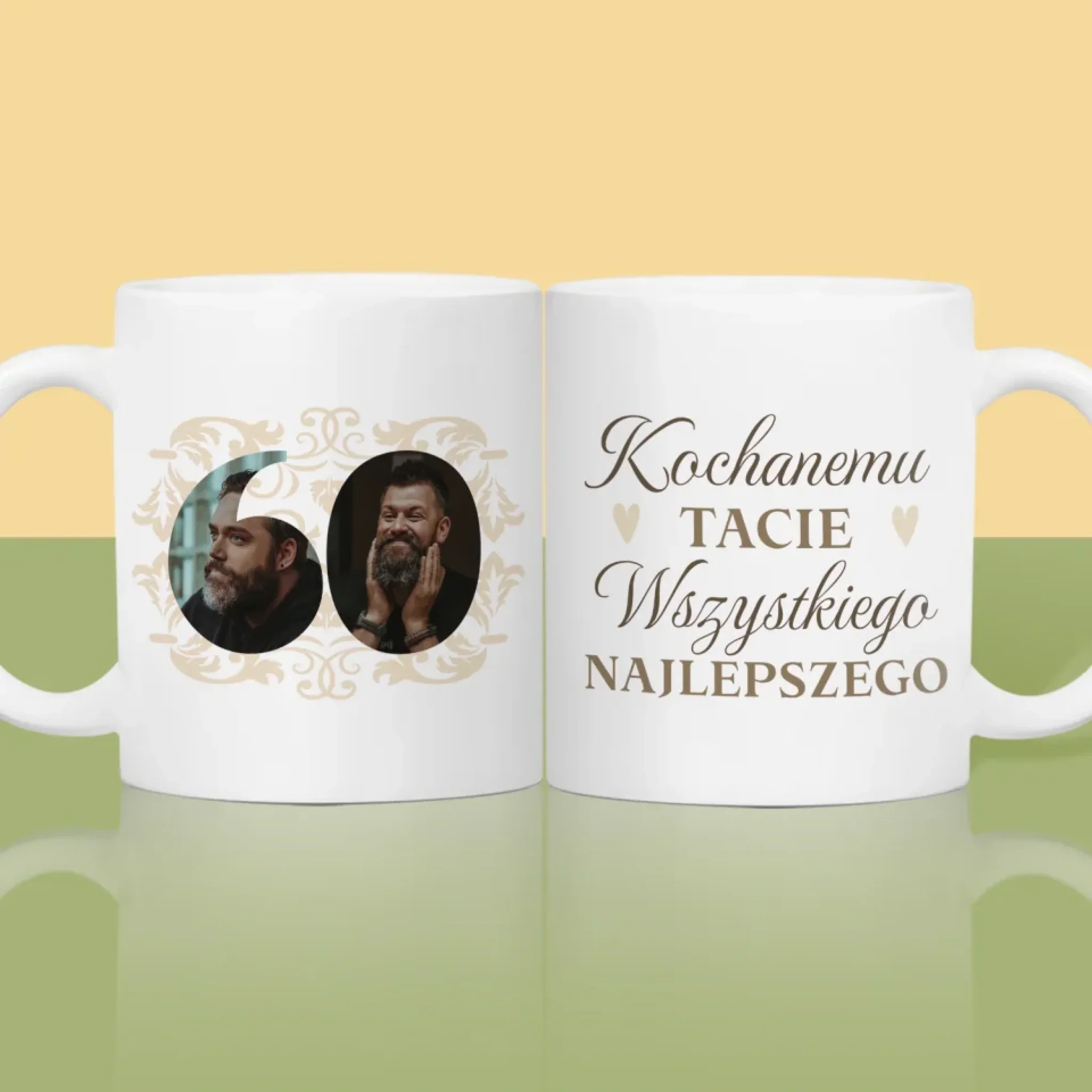 Słowo Ze Zdjęć: Kochanemu Tacie z Okazji 60 Urodzin - Kubek z Nadrukiem - Image 2