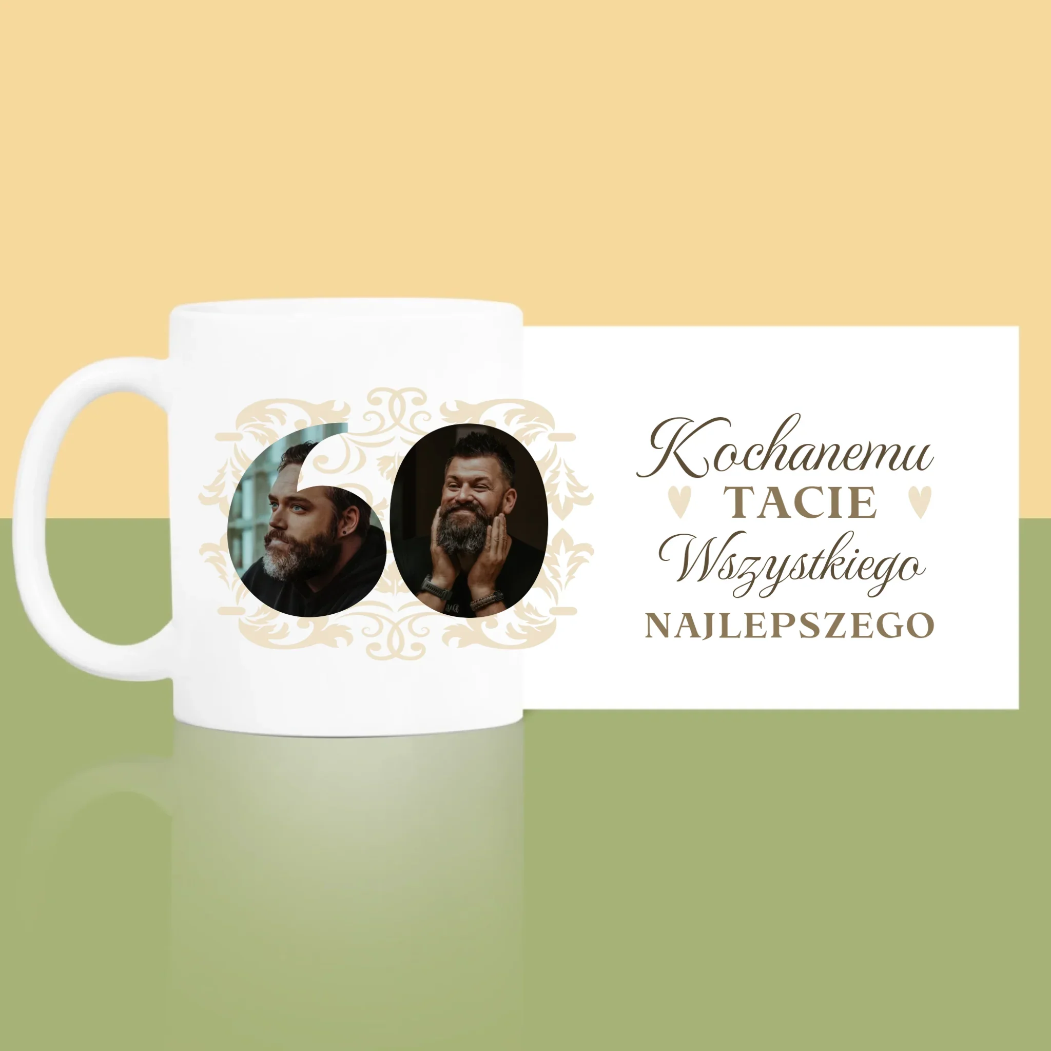 Słowo Ze Zdjęć: Kochanemu Tacie z Okazji 60 Urodzin - Kubek z Nadrukiem - Image 3