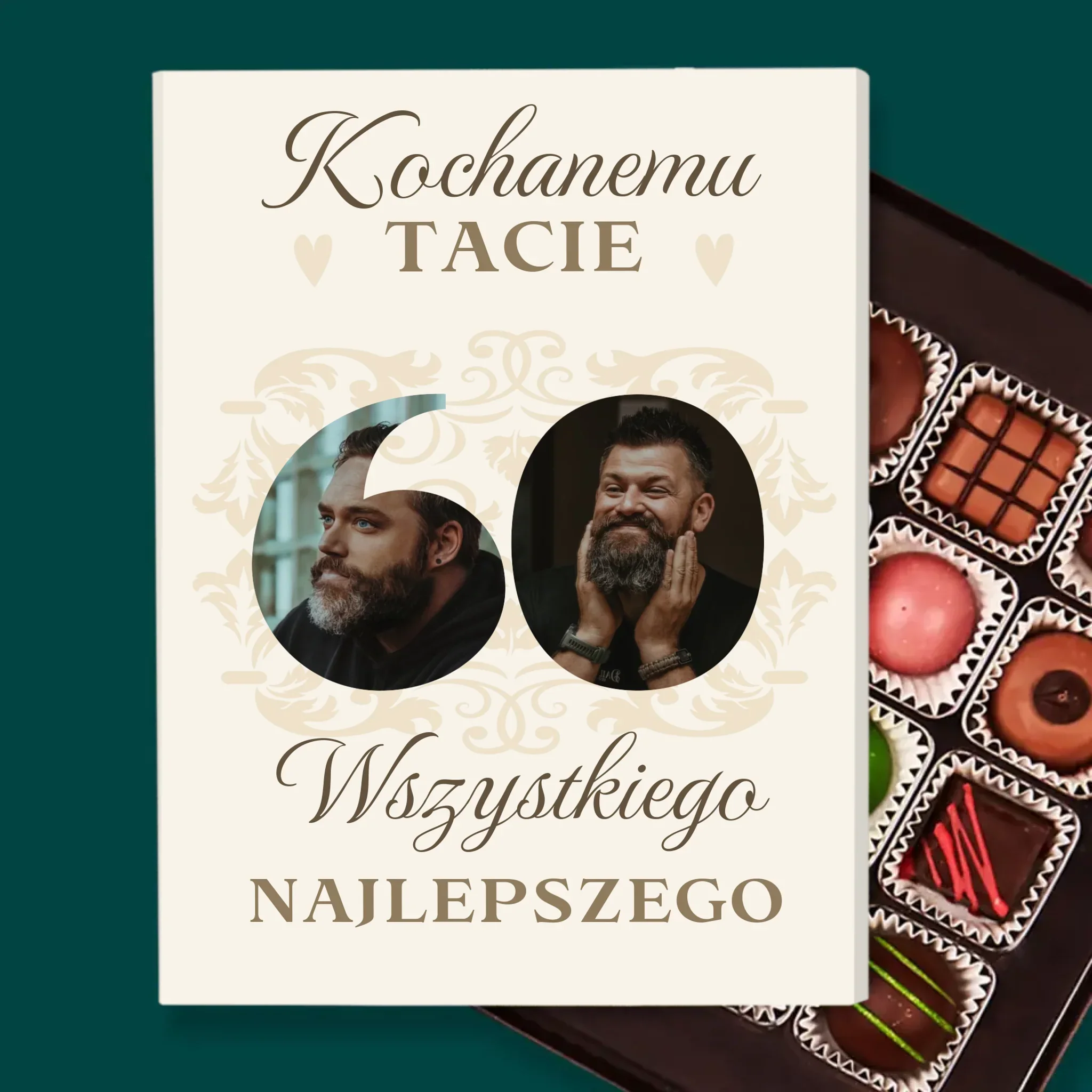 Słowo Ze Zdjęć: Kochanemu Tacie z Okazji 60 Urodzin - Personalizowane Praliny - Image 2