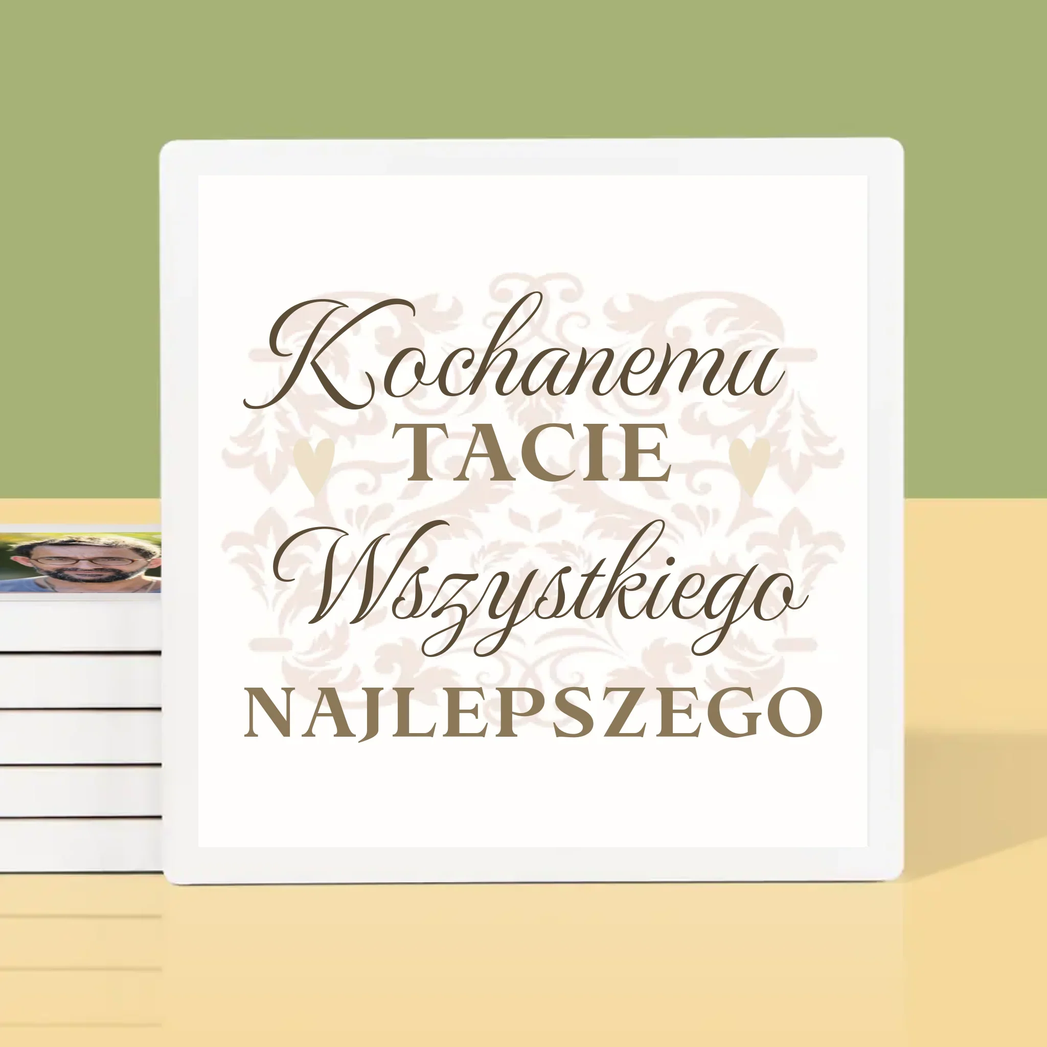 Słowo Ze Zdjęć: Kochanemu Tacie z Okazji 60 Urodzin - Podkładki Pod Kubki - Image 2