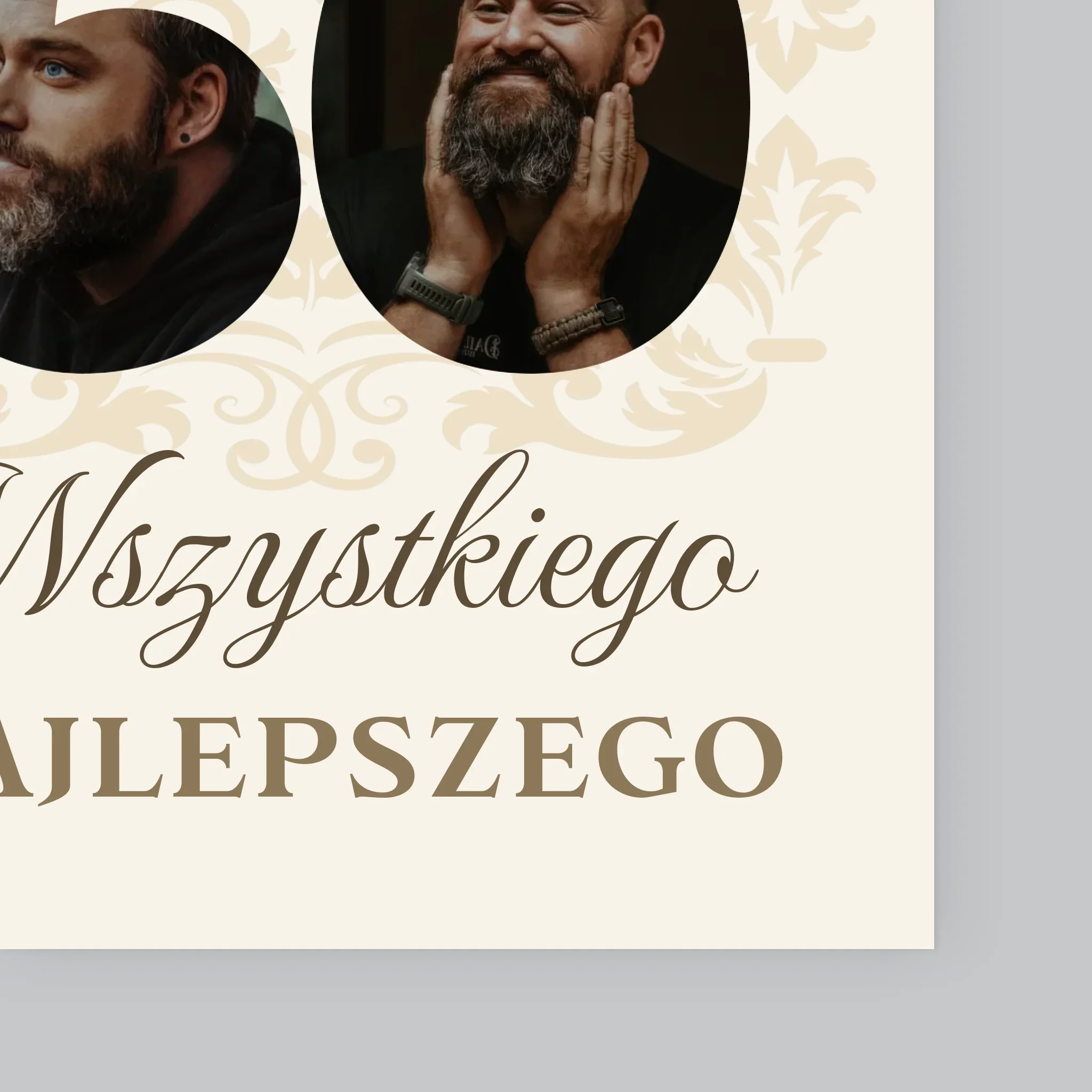 Słowo Ze Zdjęć: Kochanemu Tacie z Okazji 60 Urodzin - Wydruk Obramowany - Image 10