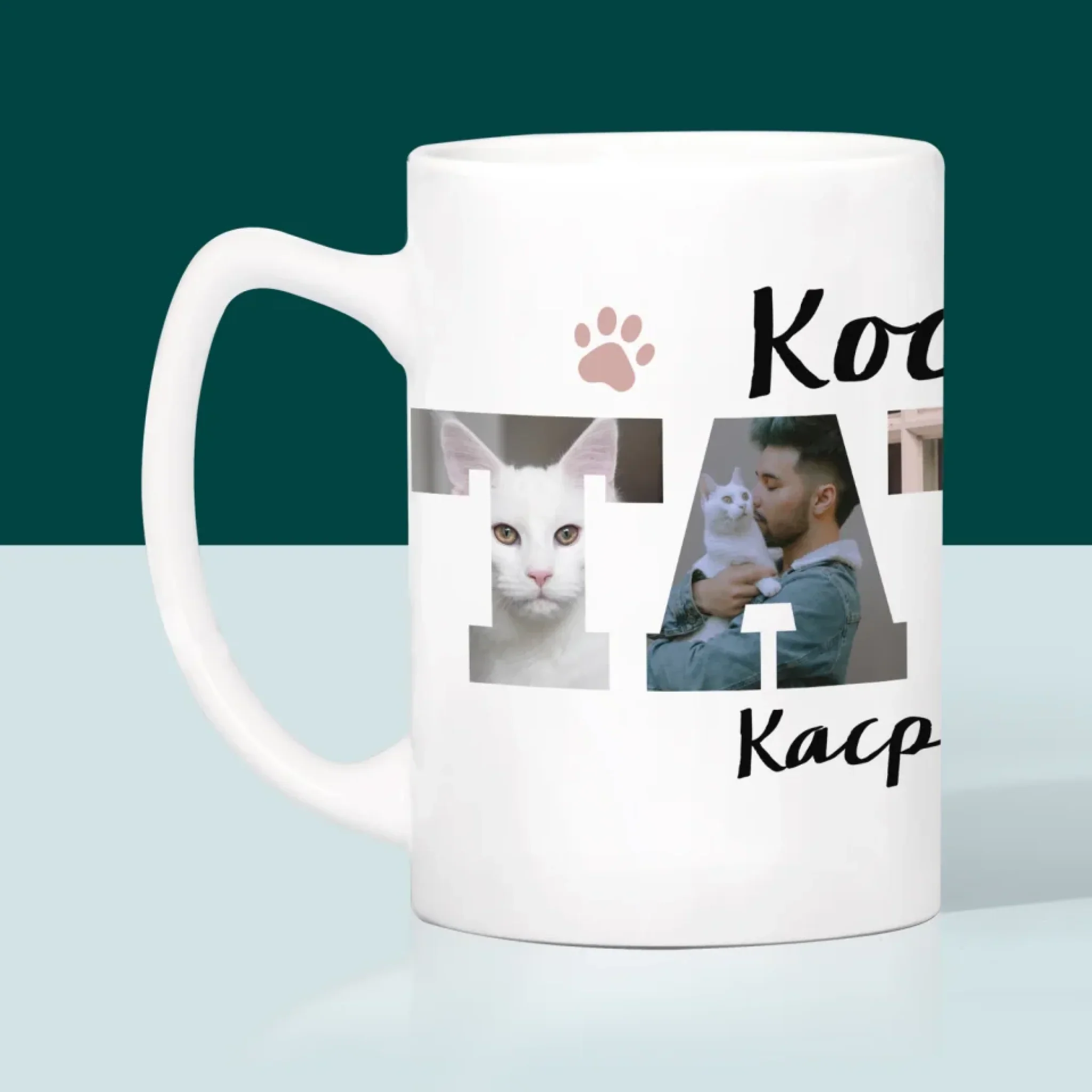 Słowo Ze Zdjęć: Koci Tata - Kubek z Nadrukiem - Image 3