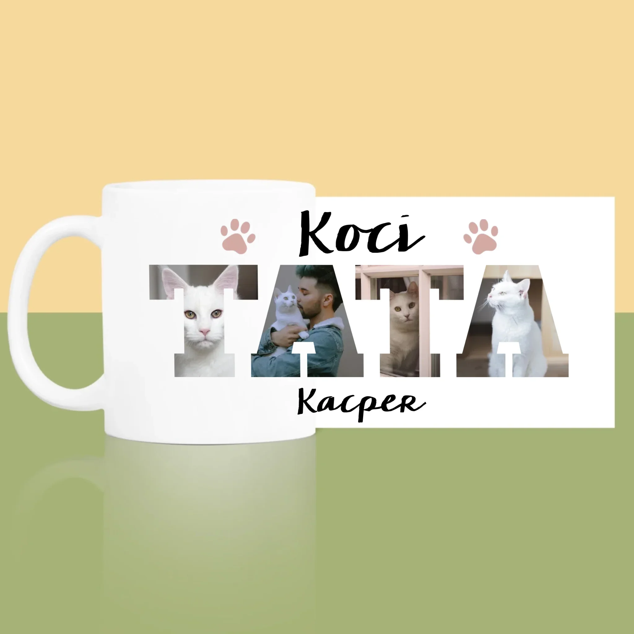 Słowo Ze Zdjęć: Koci Tata - Kubek z Nadrukiem - Image 4