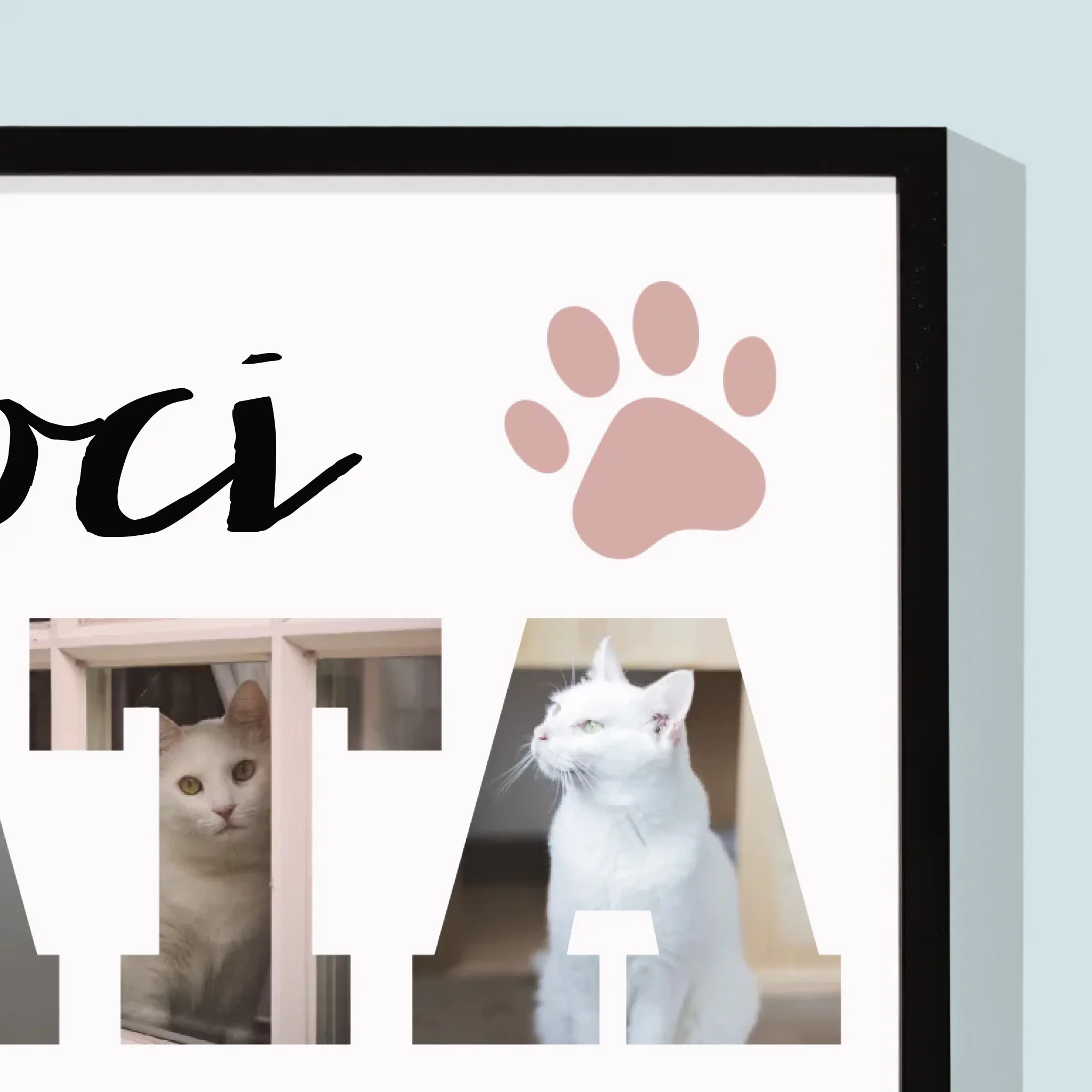 Słowo Ze Zdjęć: Koci Tata - Wydruk Obramowany - Image 2