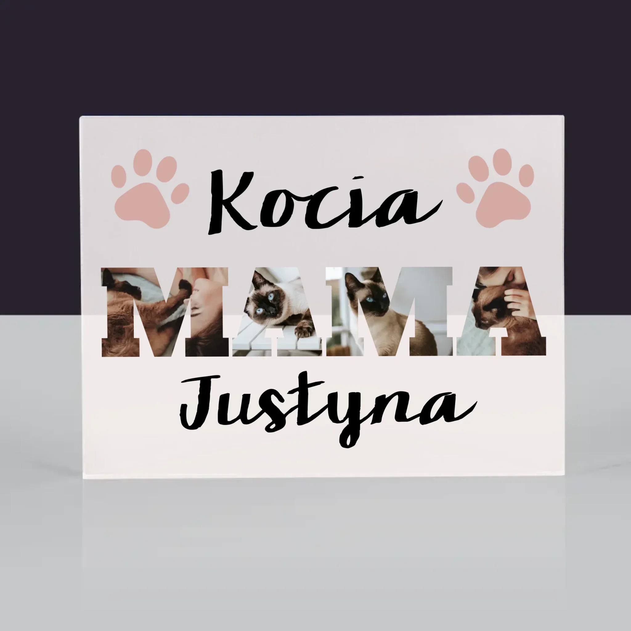 Słowo Ze Zdjęć: Kocia Mama - Blok Akrylowy z Nadrukiem - Image 3