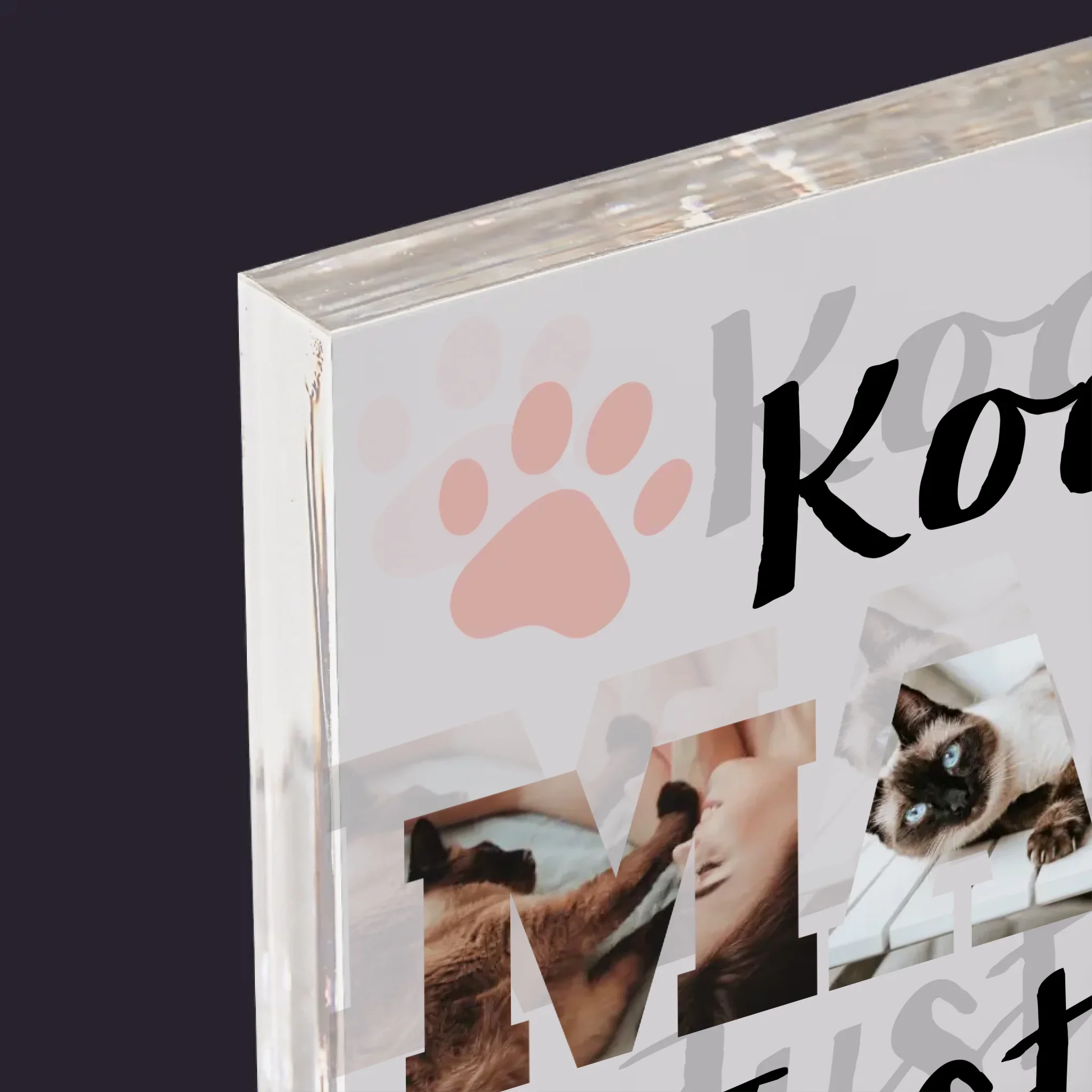 Słowo Ze Zdjęć: Kocia Mama - Blok Akrylowy z Nadrukiem - Image 4