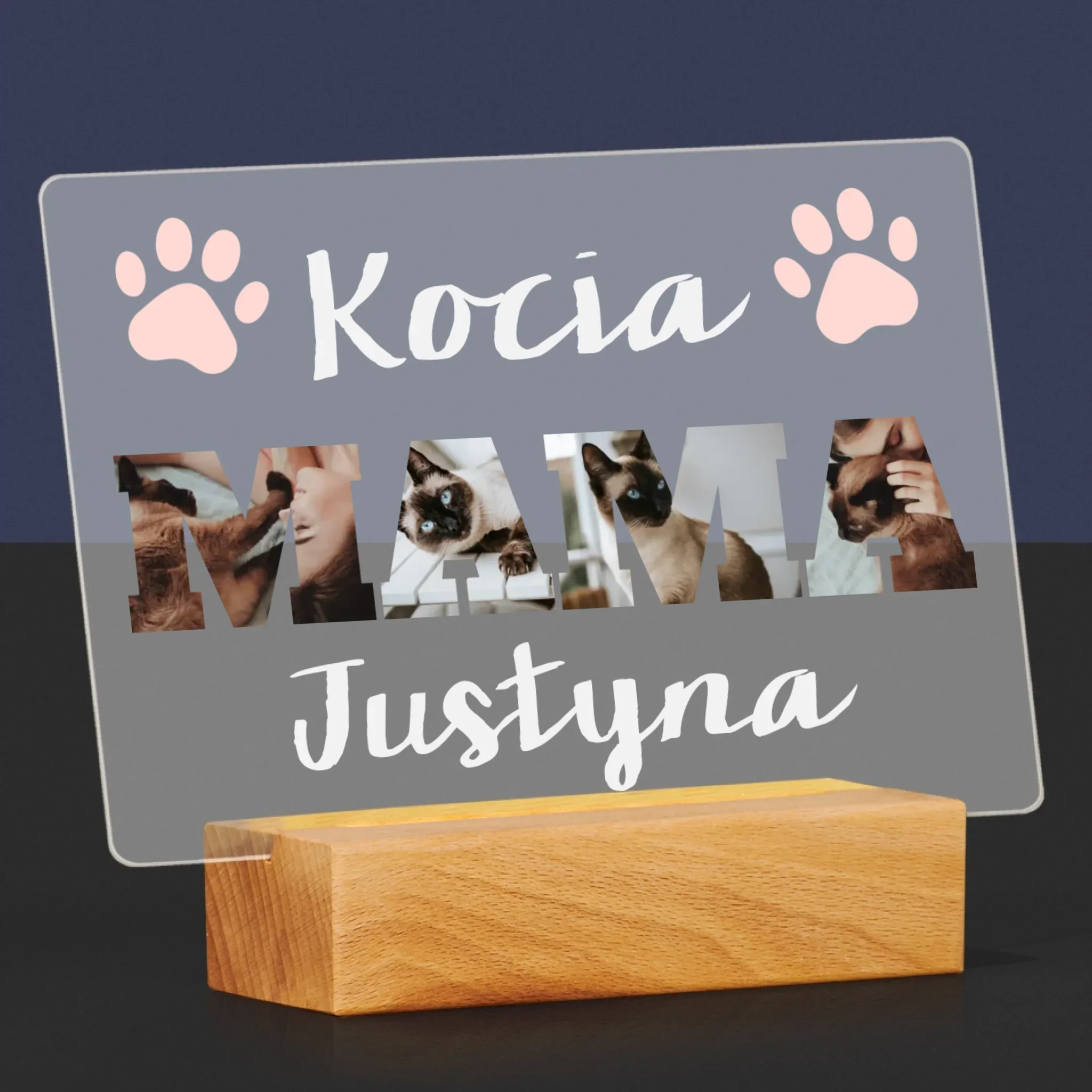 Słowo Ze Zdjęć: Kocia Mama - Wydruk Na Szkle Akrylowym - Image 6