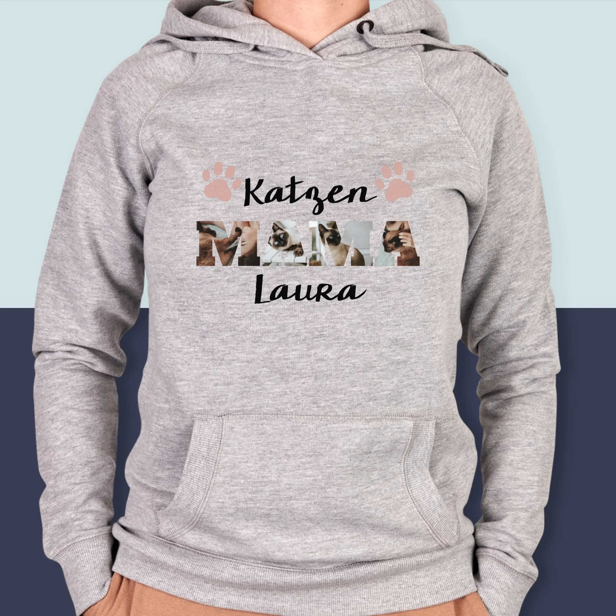Słowo Ze Zdjęć: Kocia Mama z Twoich Zdjęć - Bluza Damska z Kapturem - Image 4