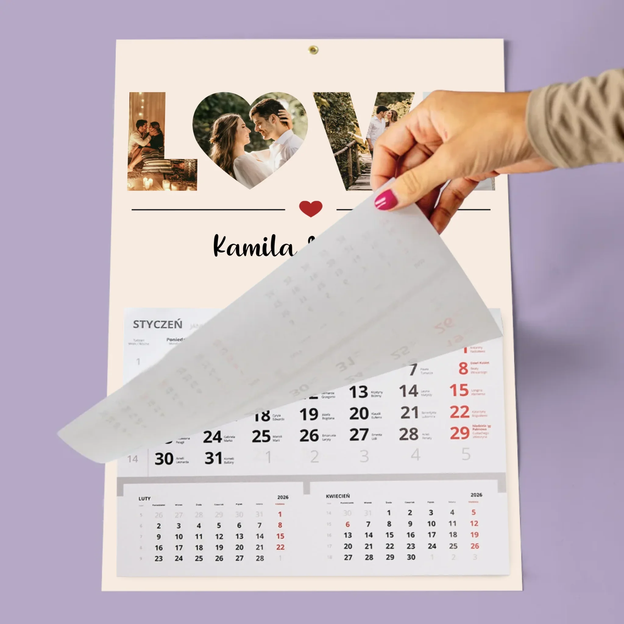Słowo Ze Zdjęć: Love - Personalizowany Kalendarz Jednodzielny - Image 3