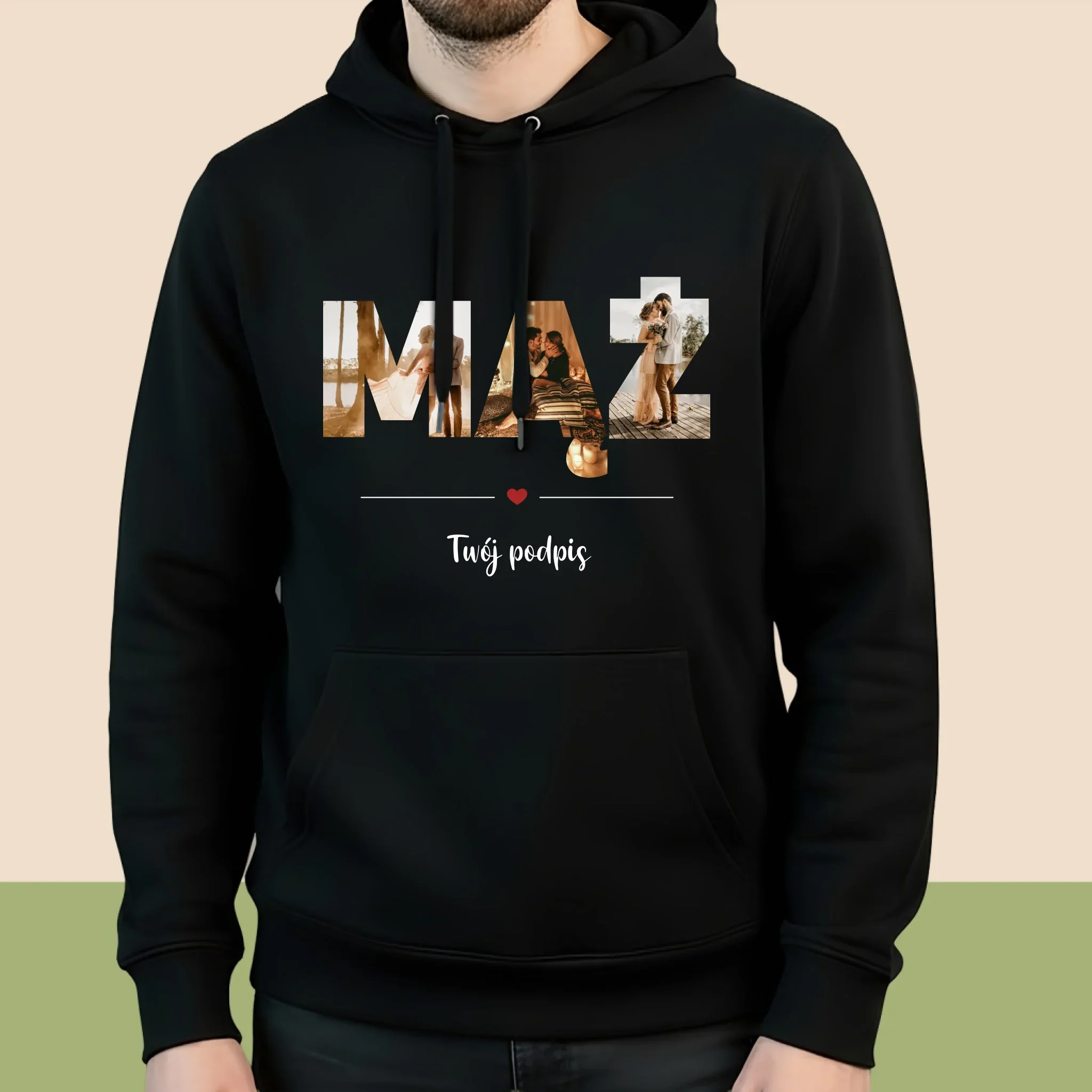 Słowo Ze Zdjęć: Małżeństwo - Bluzy Dla Par - Image 4