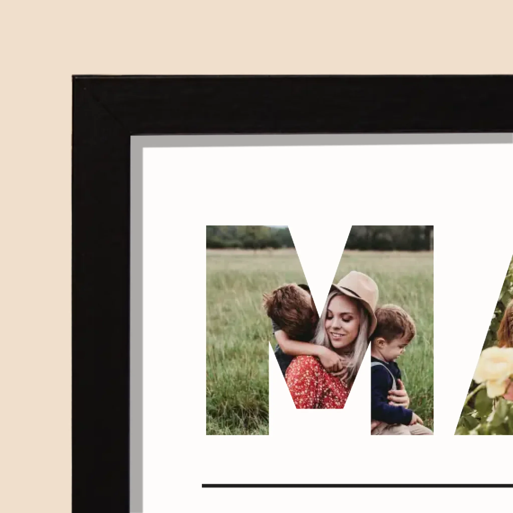 Słowo Ze Zdjęć: Mama - Wydruk Obramowany 20x40 - Image 3