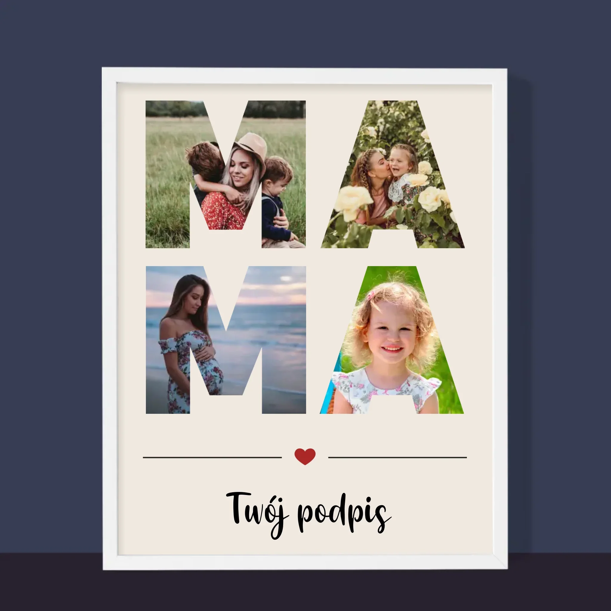 Słowo Ze Zdjęć: Mama - Wydruk Obramowany - Image 10