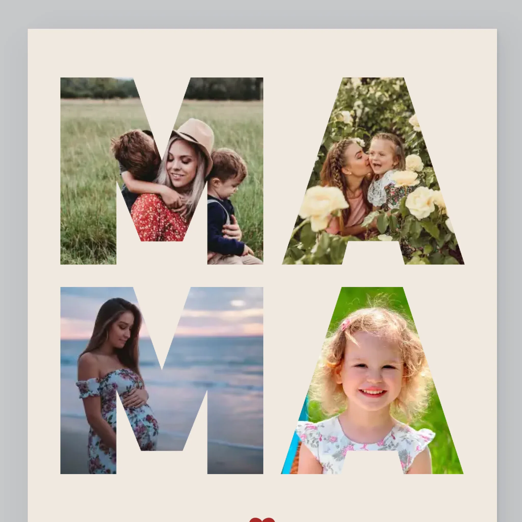 Słowo Ze Zdjęć: Mama - Wydruk Obramowany - Image 2