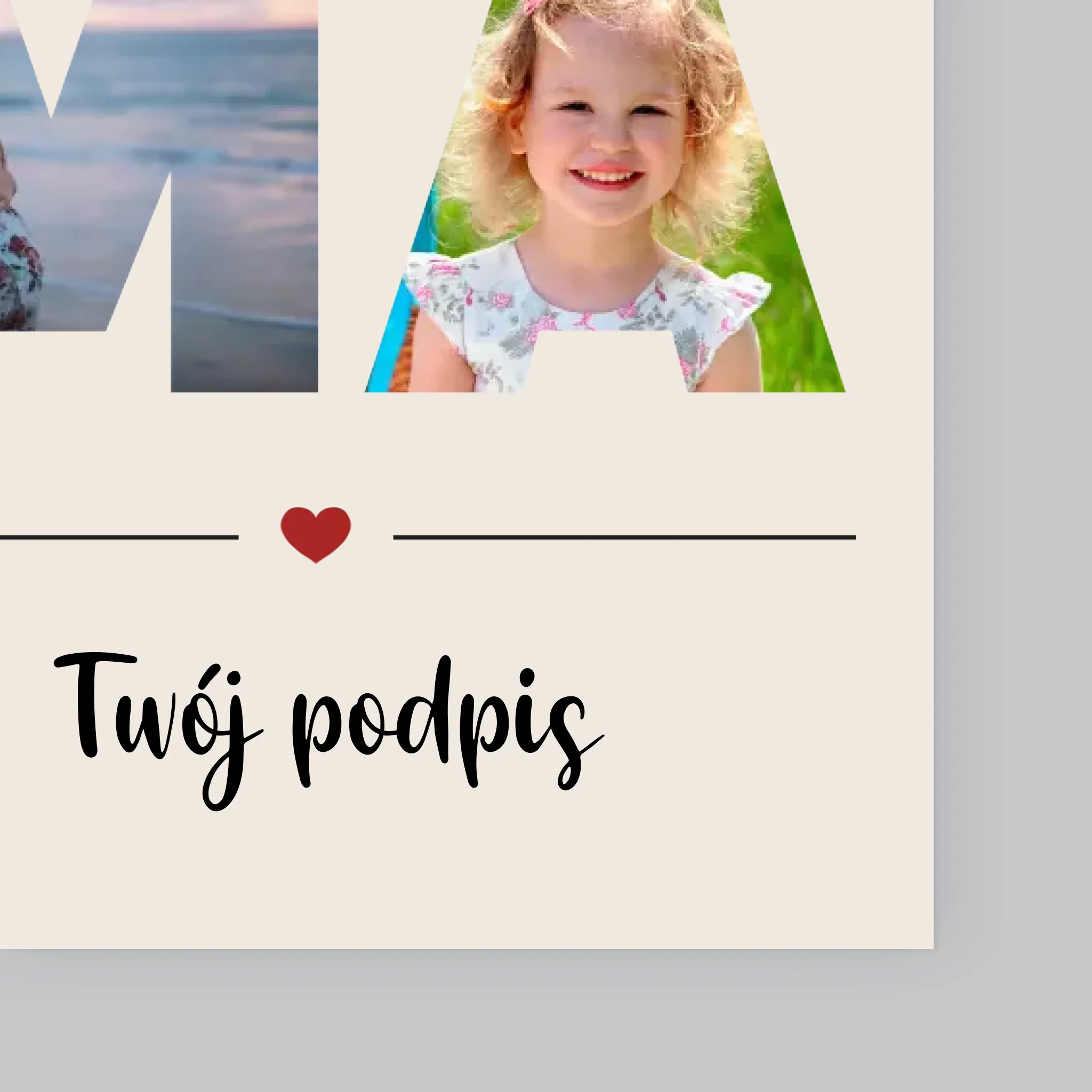 Słowo Ze Zdjęć: Mama - Wydruk Obramowany - Image 4
