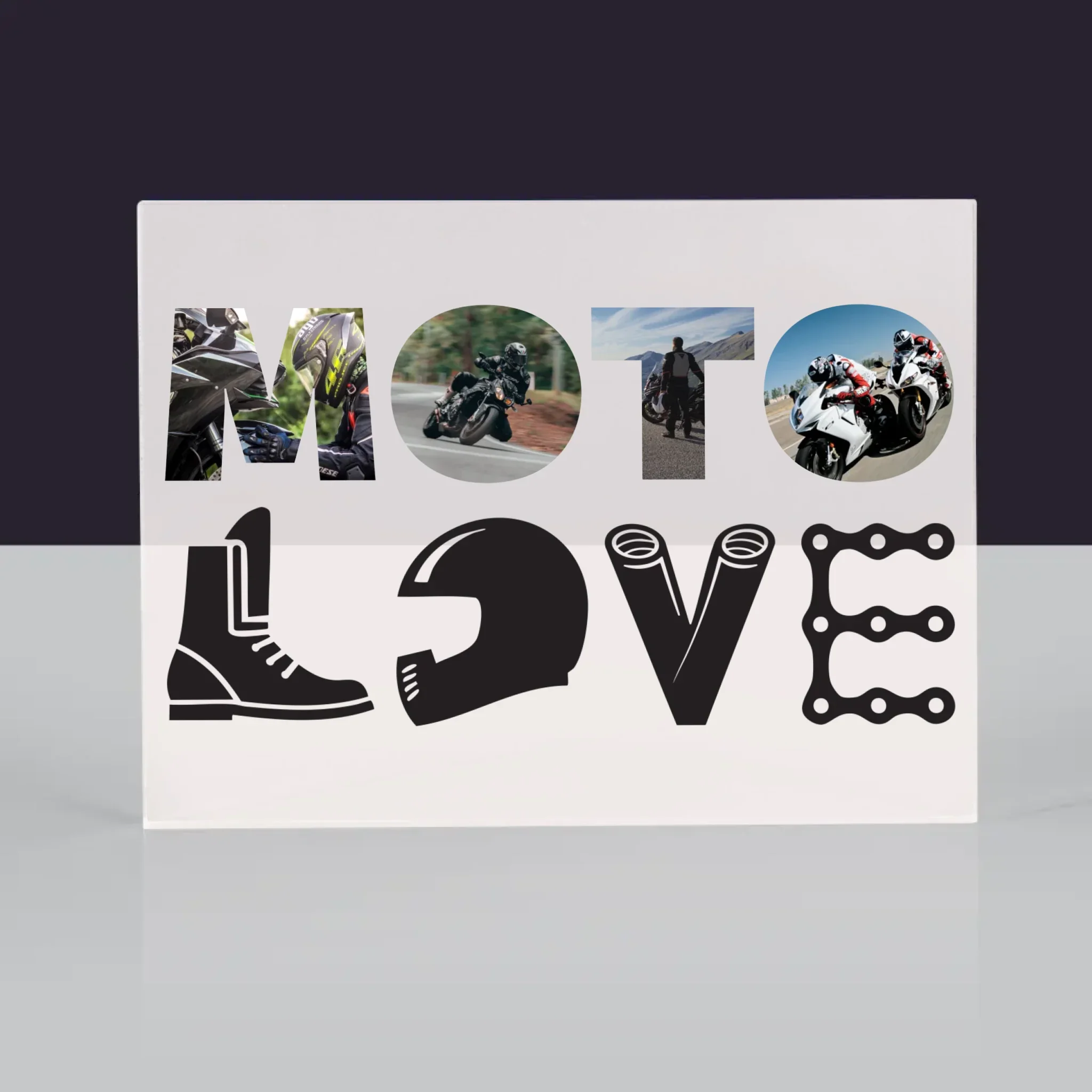 Słowo Ze Zdjęć: Motolove - Blok Akrylowy z Nadrukiem - Image 3