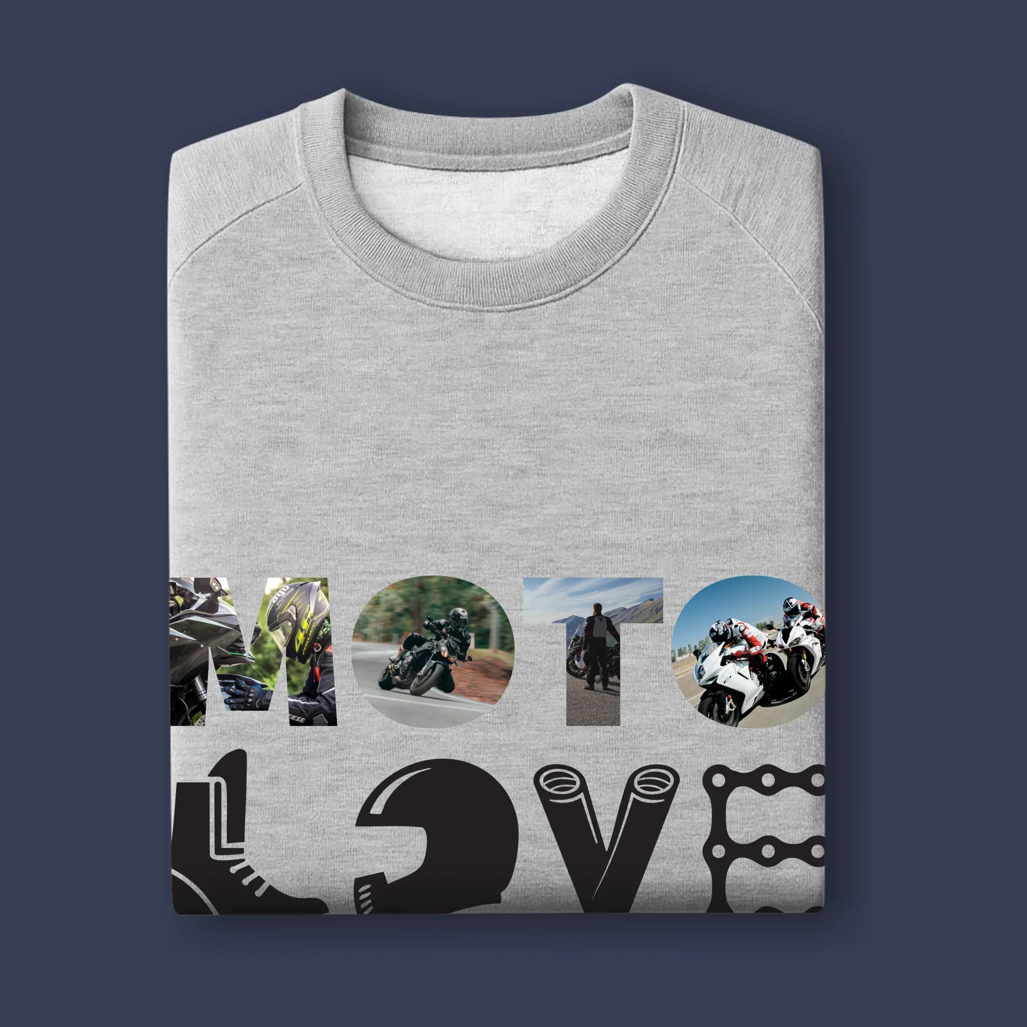 Słowo Ze Zdjęć: Motolove - Bluza Męska Z Kapturem - Image 11