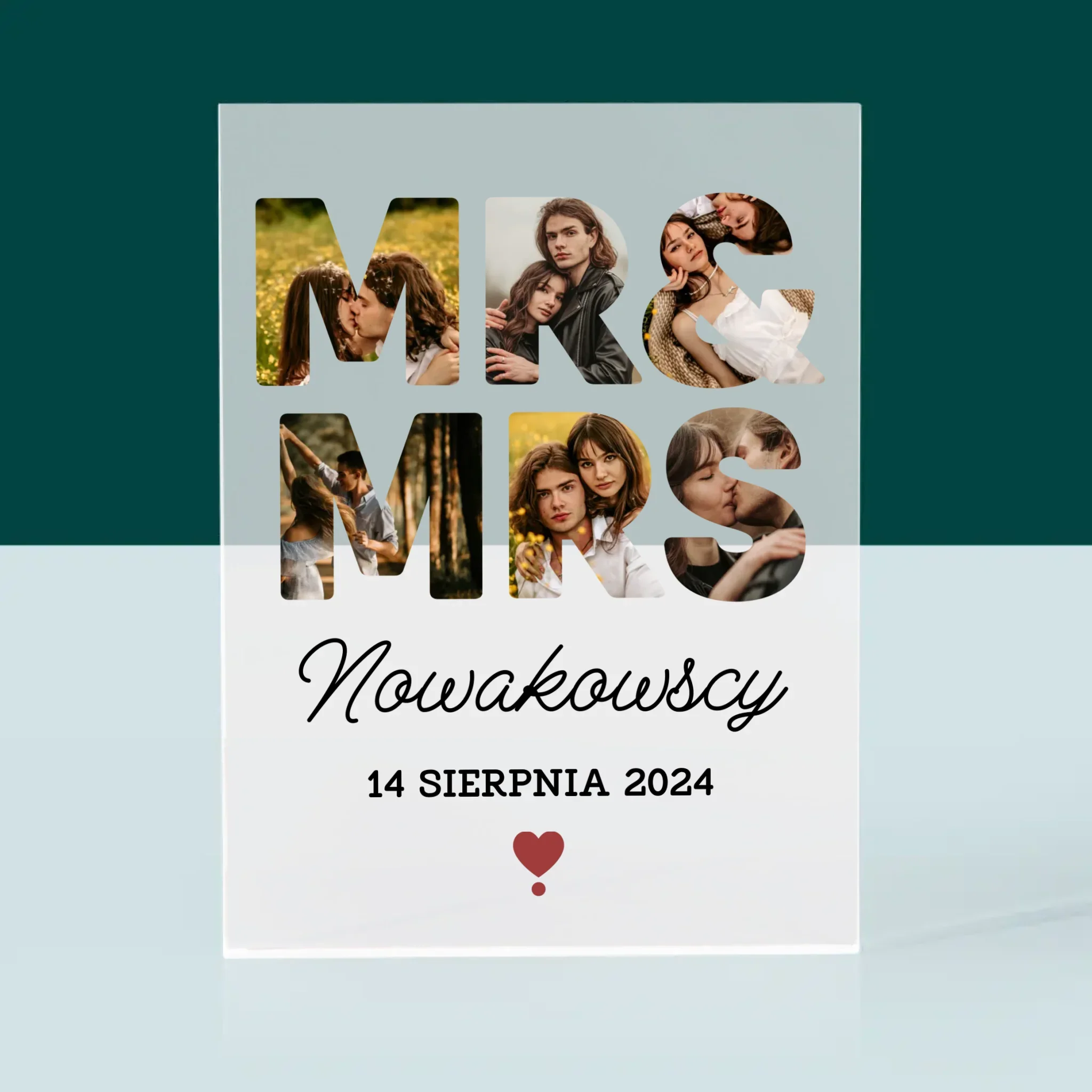 Słowo Ze Zdjęć: Mr&Mrs - Blok Akrylowy z Nadrukiem - Image 3