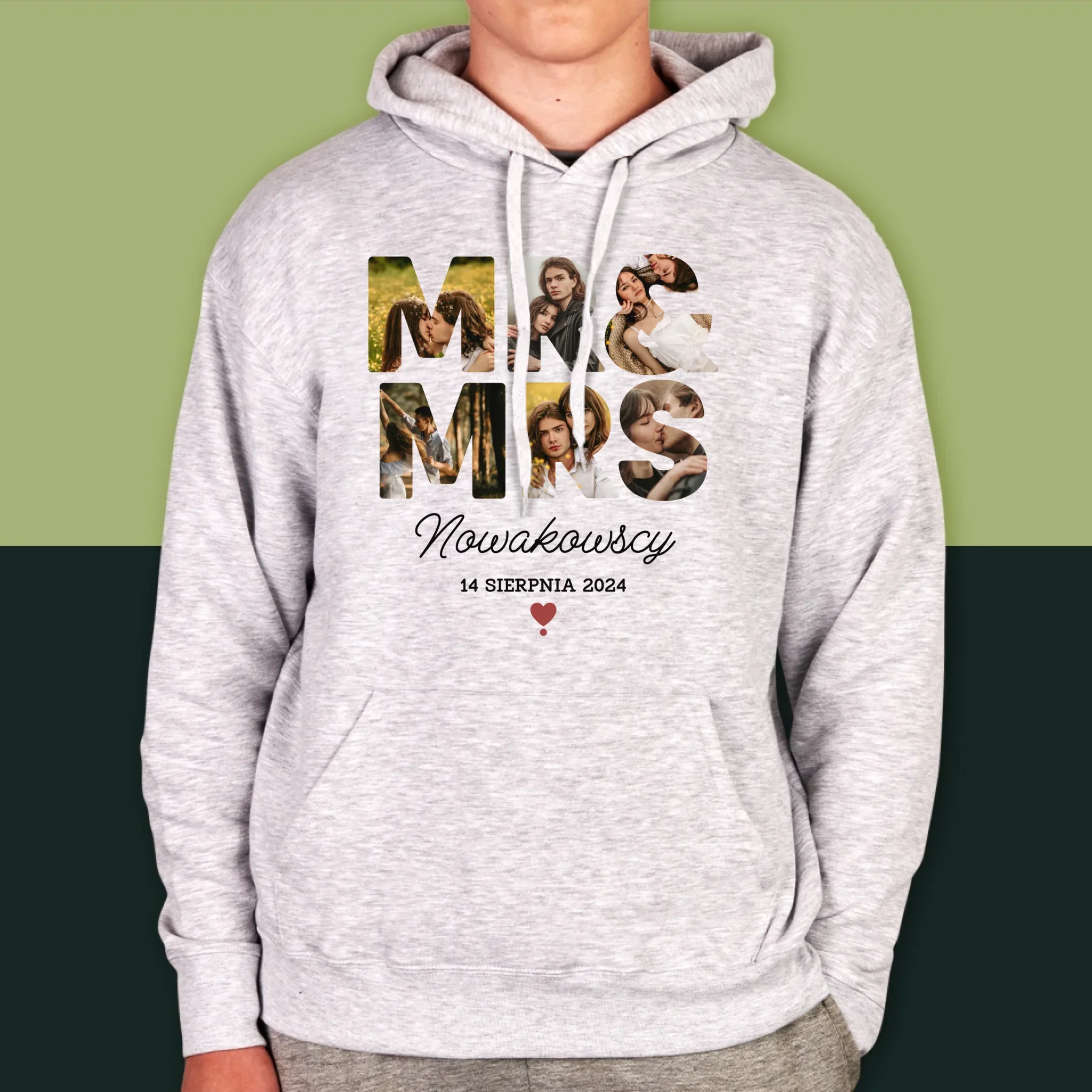 Słowo Ze Zdjęć: Mr&Mrs - Bluza Męska z Kapturem - Image 5