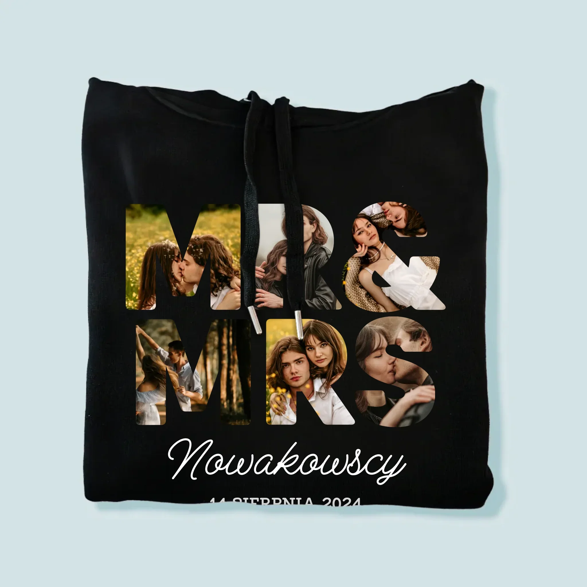 Słowo Ze Zdjęć: Mr&Mrs - Bluza Męska z Kapturem - Image 8
