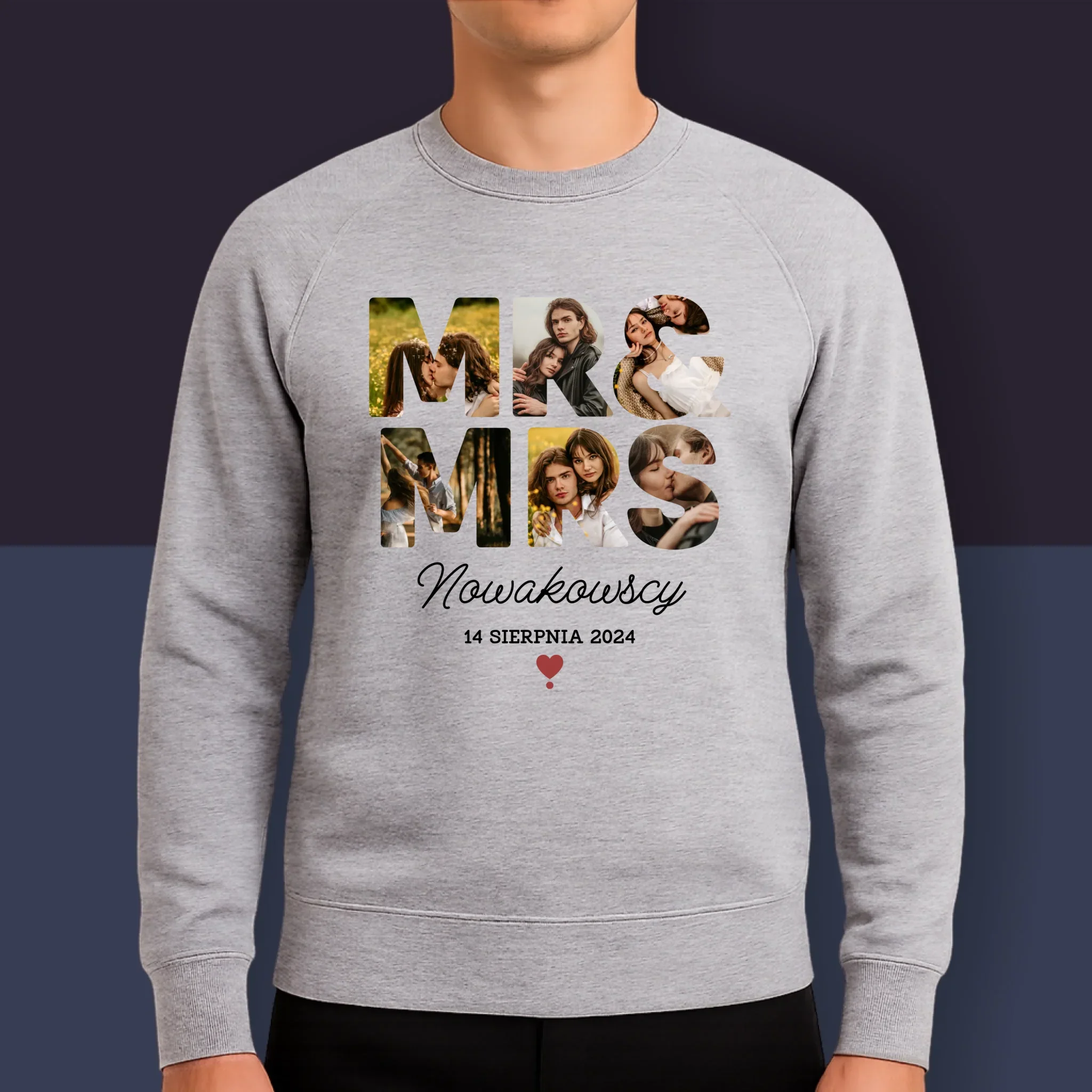 Słowo Ze Zdjęć: Mr&Mrs - Bluza Męska z Kapturem - Image 9