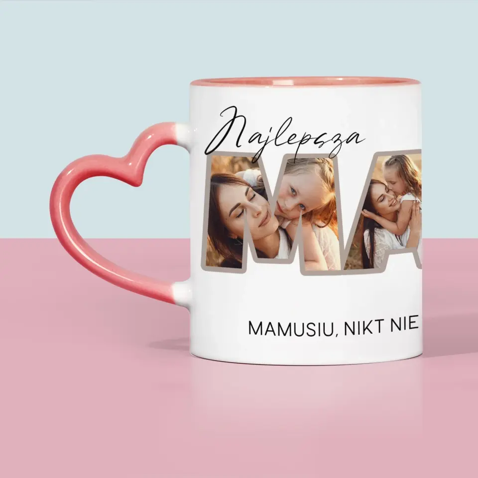 Słowo Ze Zdjęć: Najlepsza Mama Na Świecie Zdjęcia - Kubek z Nadrukiem - Image 6