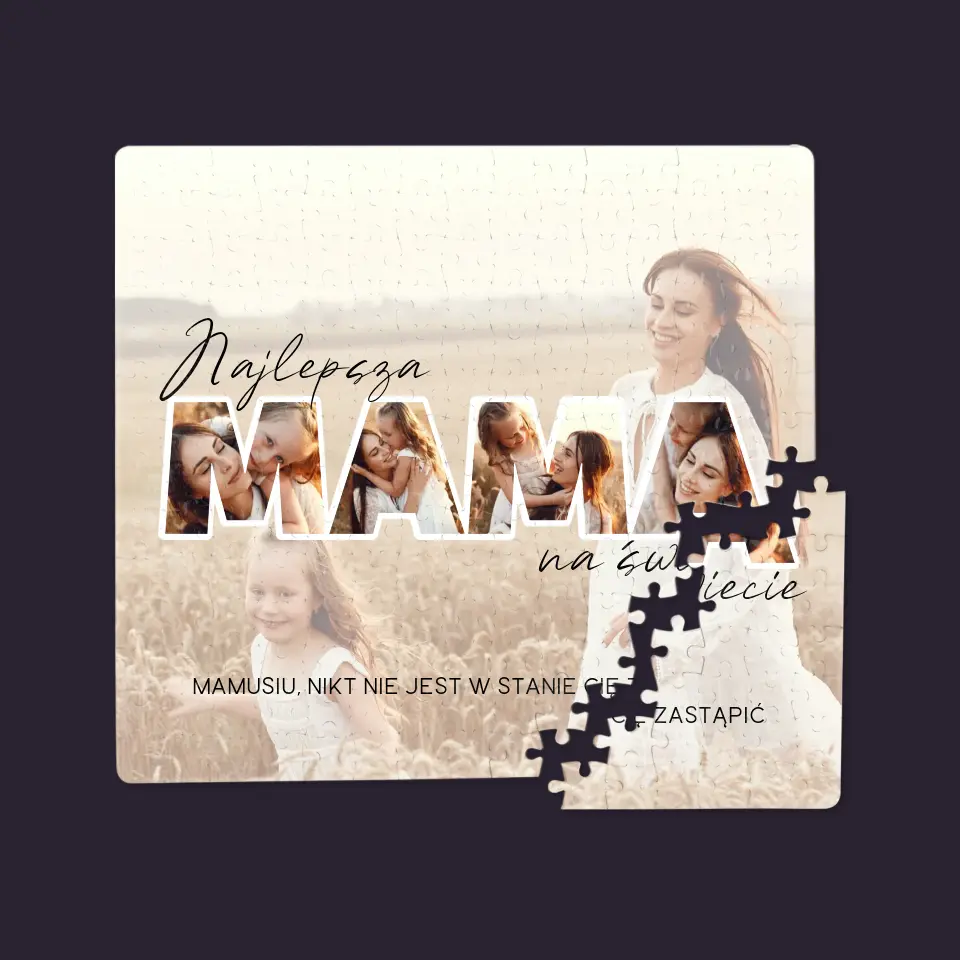 Słowo Ze Zdjęć: Najlepsza Mama Na Świecie Zdjęcia - Personalizowane Puzzle